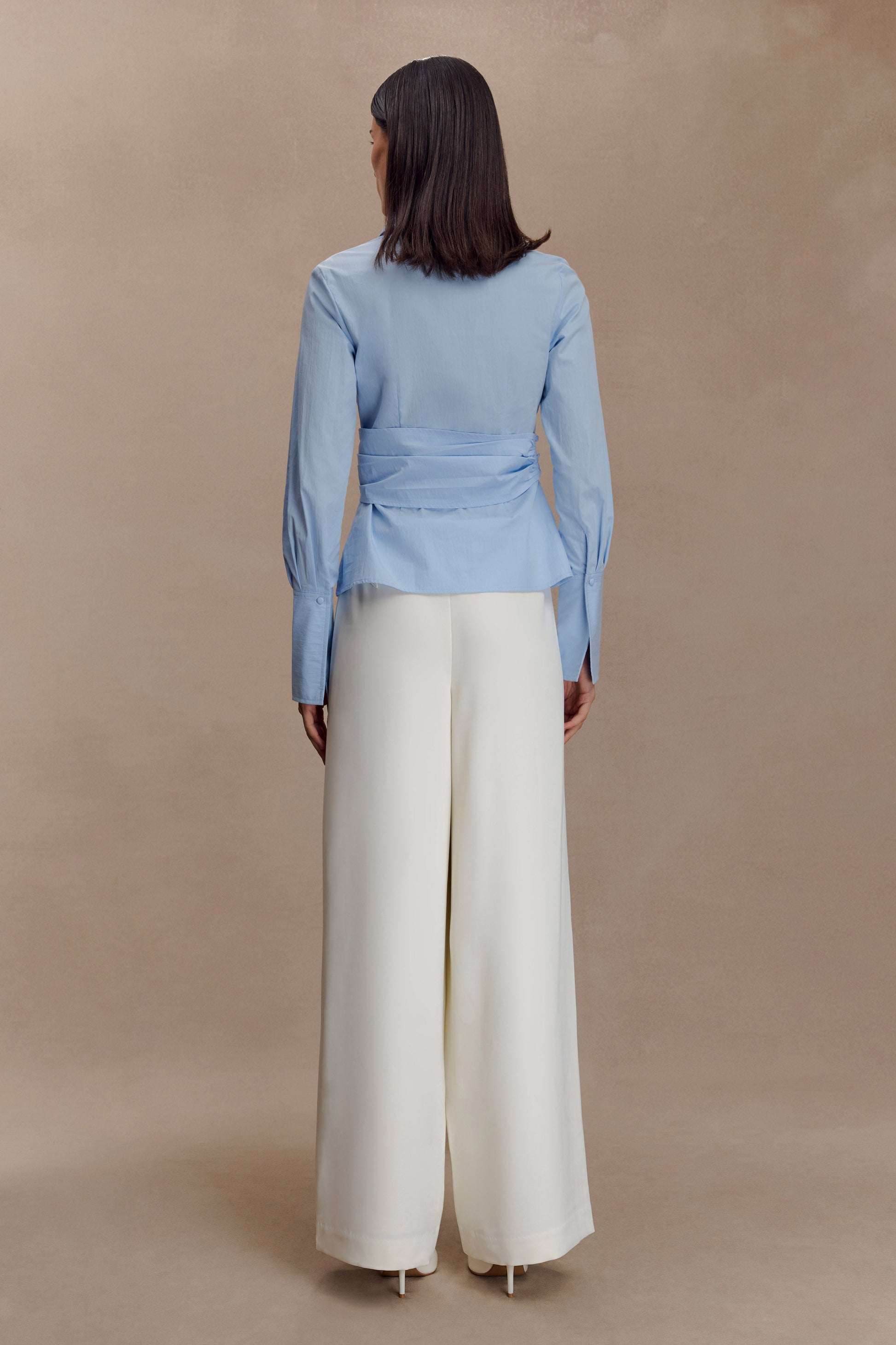 Eugenia Wrap Cotton Shirt - Blue #5