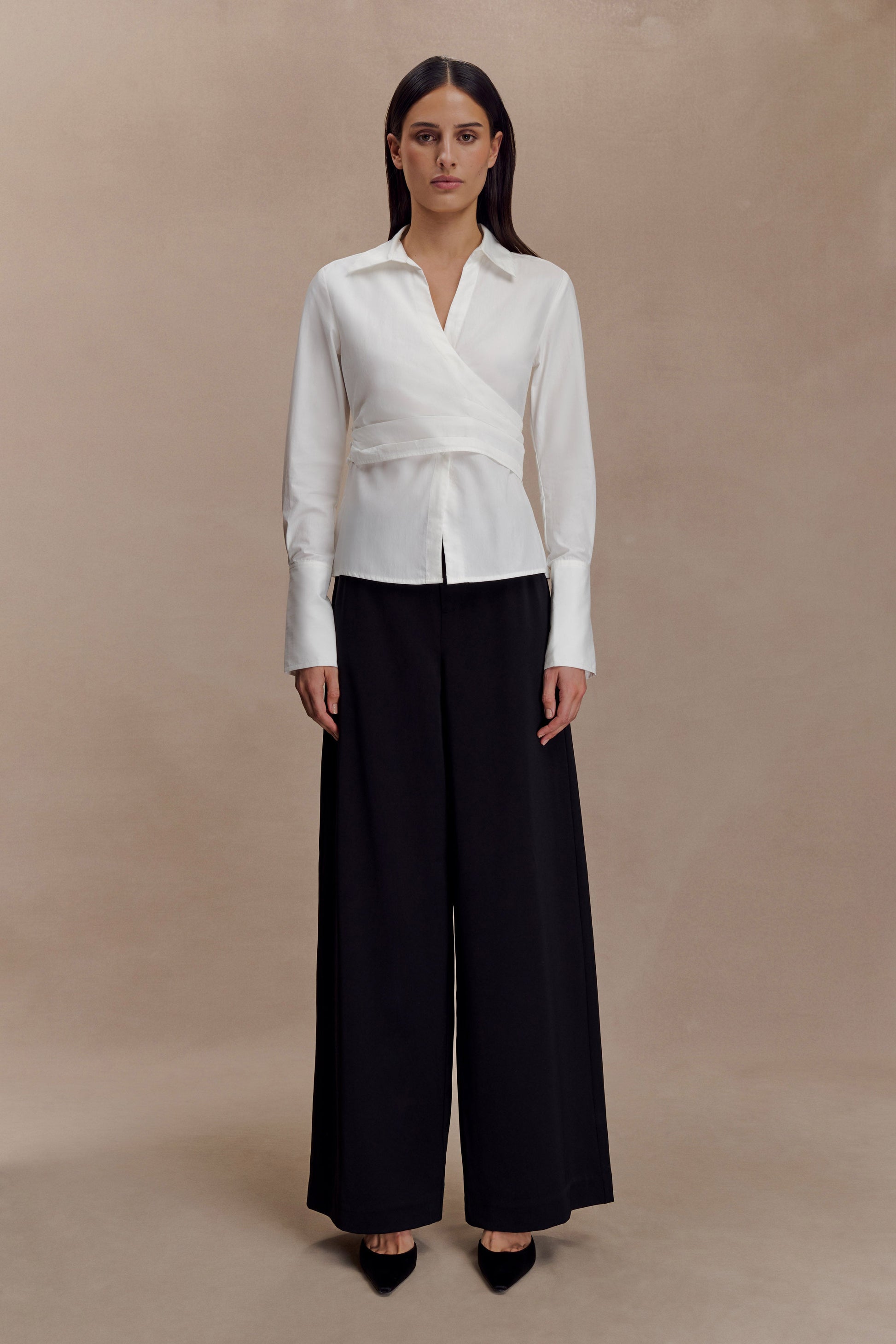 Arlo Wide Leg Suiting Trouser - Black