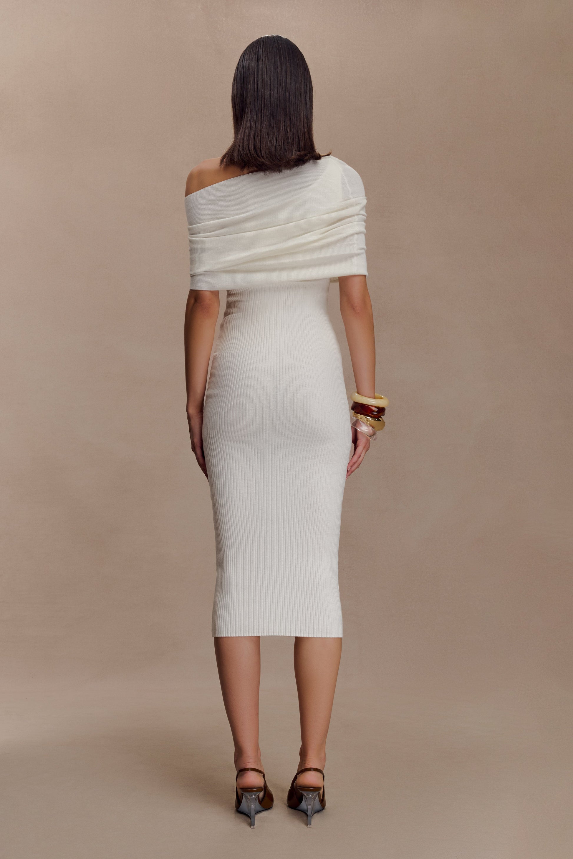 Zandie Cashmere Blend Knit Midi Dress - Ivory #2