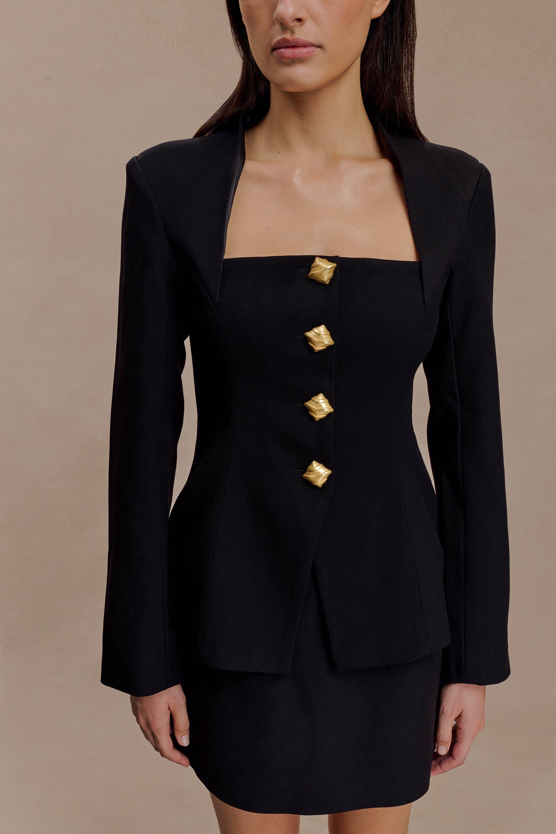 Christel Suiting Fitted Blazer / Black | Meshki | Xs Christel Suiting Fitted Blazer / Black | Meshki | Xs