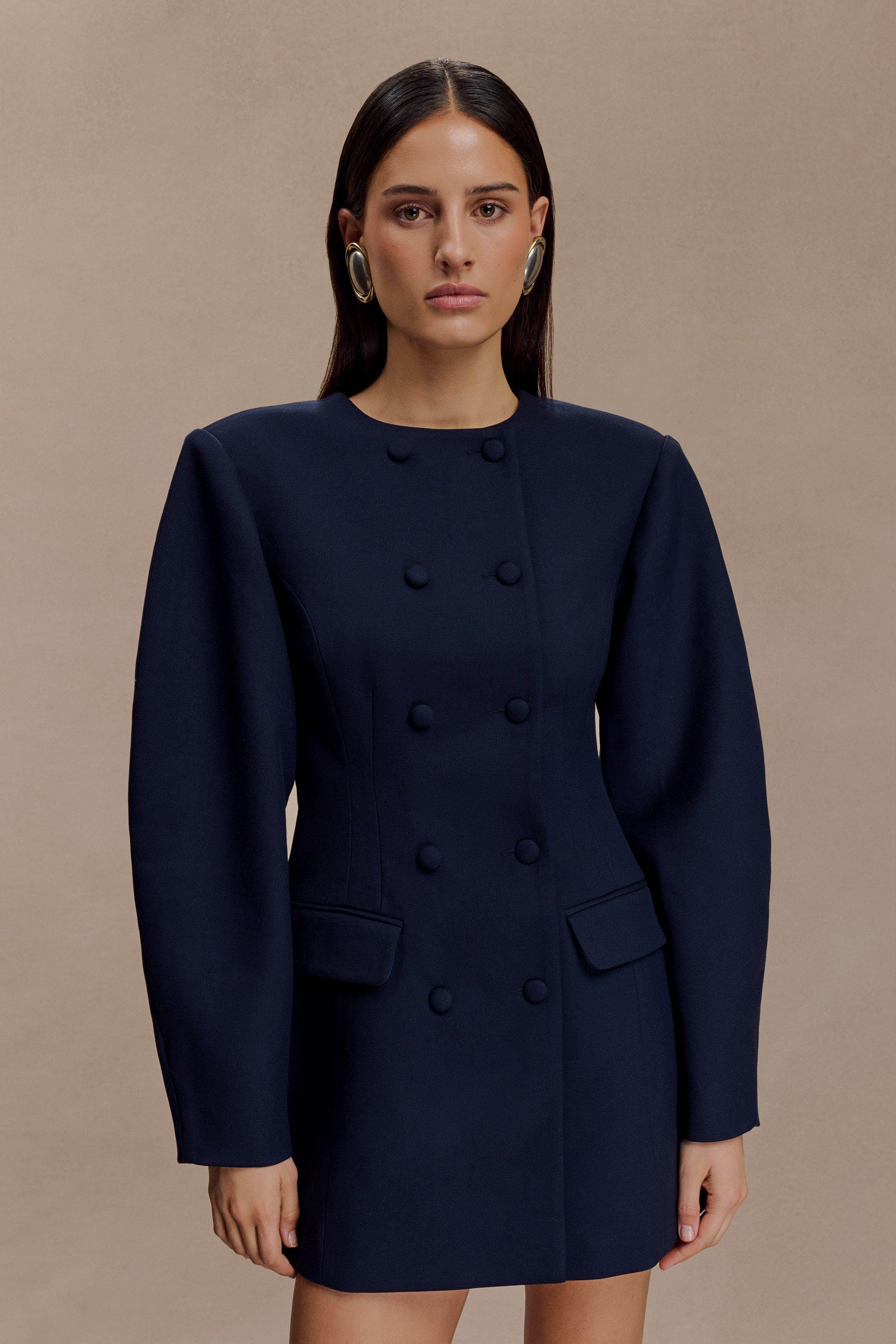 Beatrice Blazer Mini Dress / Navy | MESHKI