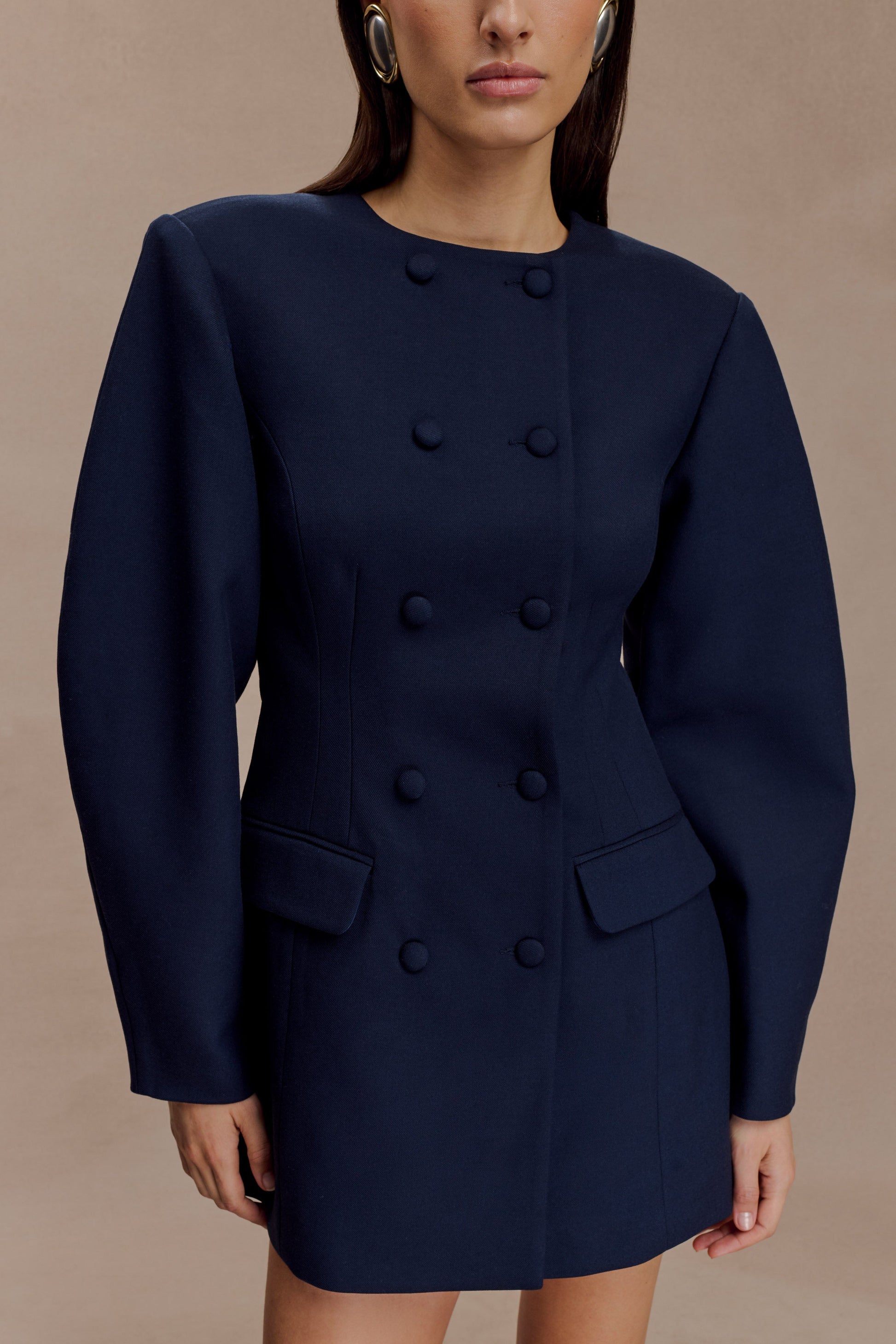Beatrice Blazer Mini Dress / Navy | MESHKI