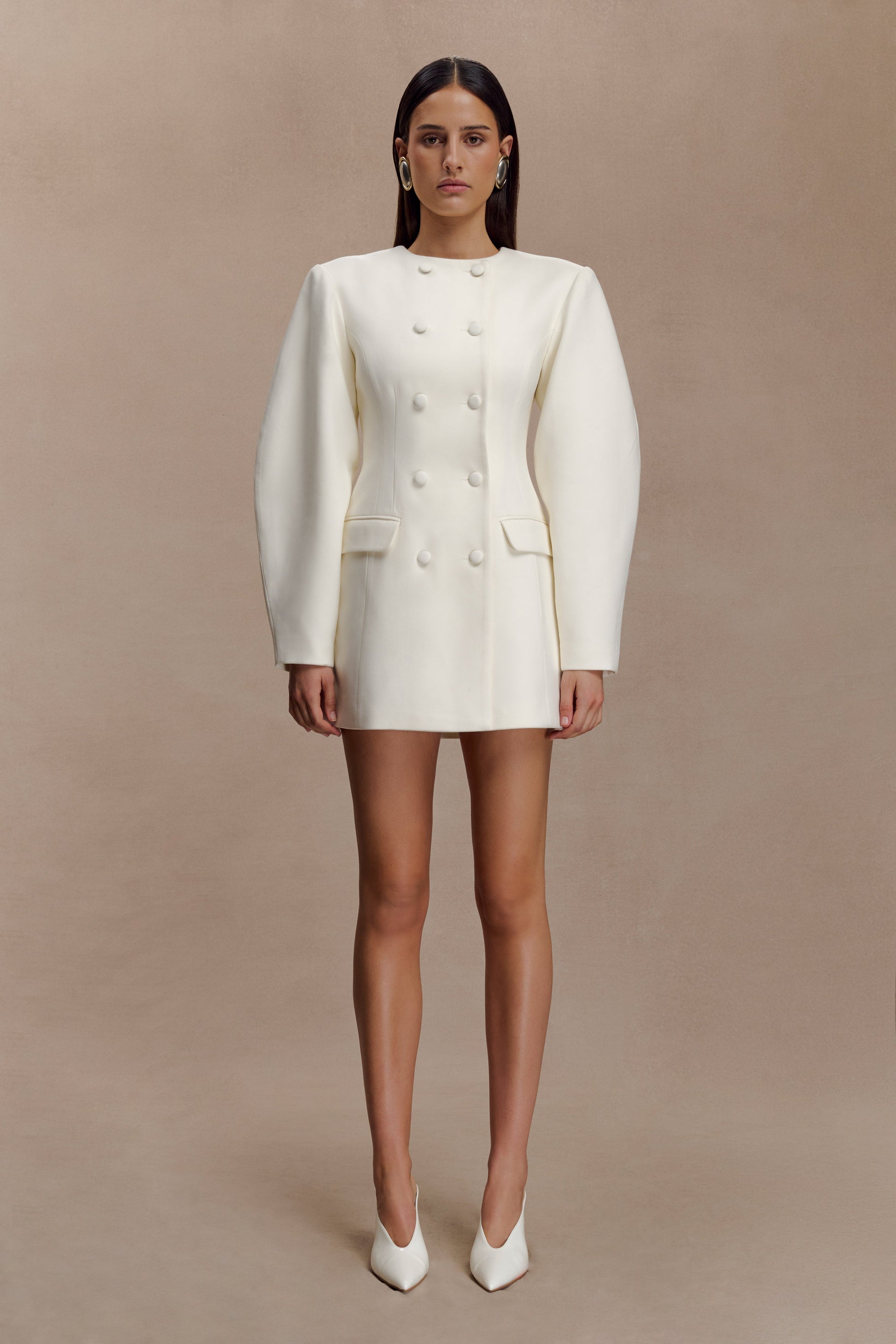Beatrice Blazer Mini Dress / Ivory | Meshki | Xs Beatrice Blazer Mini Dress / Ivory | Meshki | Xs
