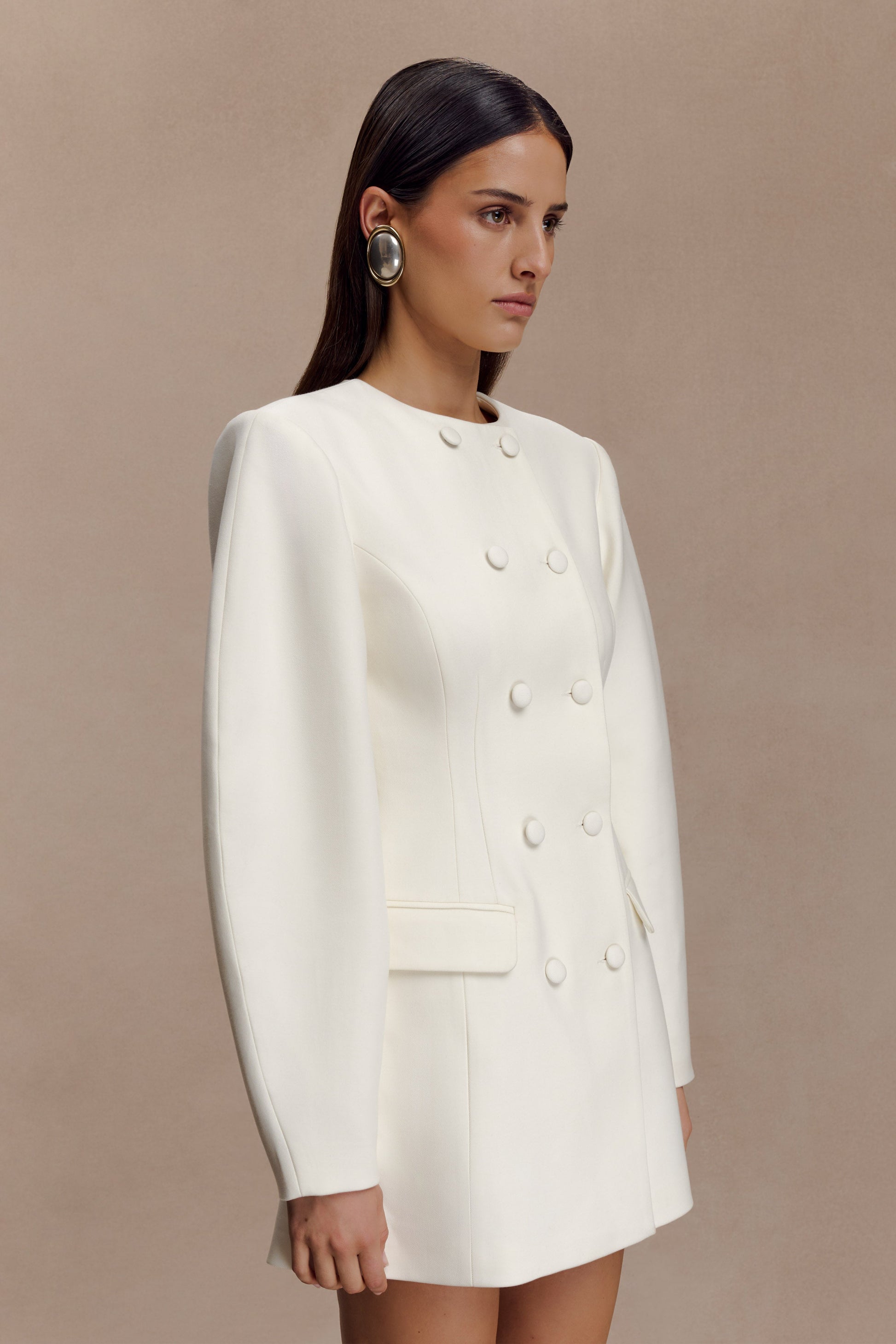 Beatrice Blazer Mini Dress / Ivory | MESHKI | XS Beatrice Blazer Mini Dress / Ivory | MESHKI | XS