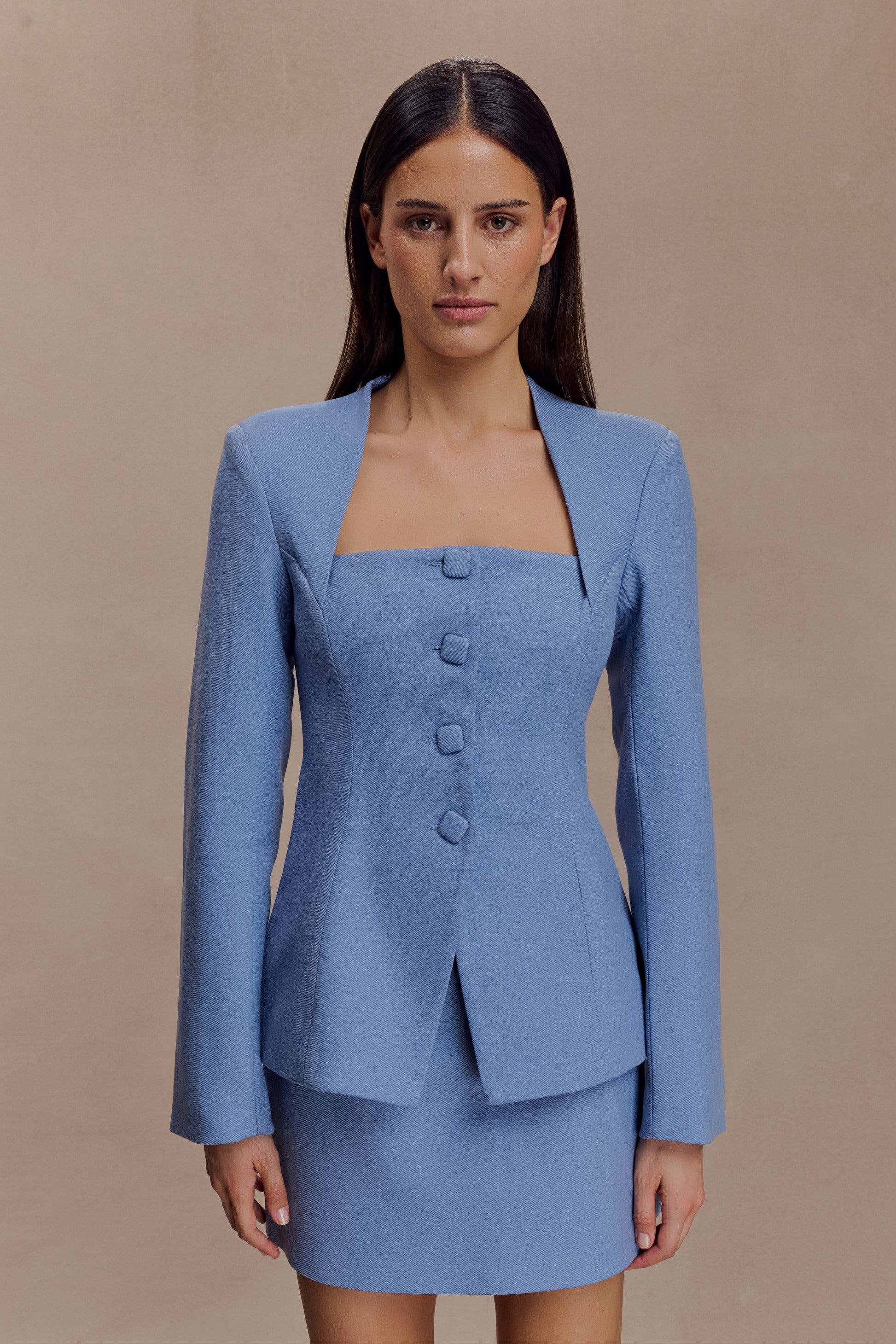 Christel Suiting Fitted Blazer - Ocean Blue #5