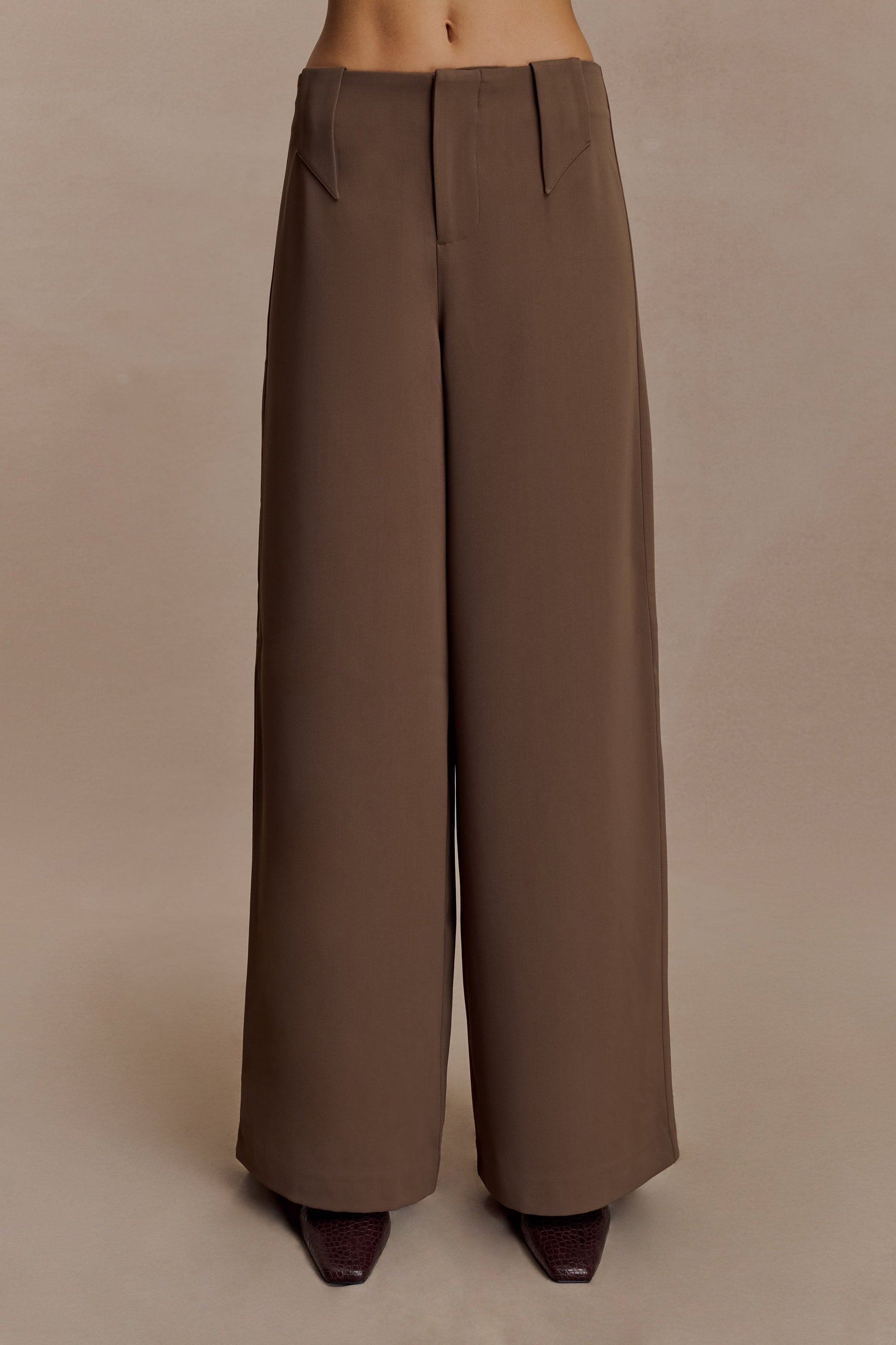 Arlo Wide Leg Suiting Trouser - Cacao Brown | MESHKI US Arlo Wide Leg Suiting Trouser - Cacao Brown | MESHKI US