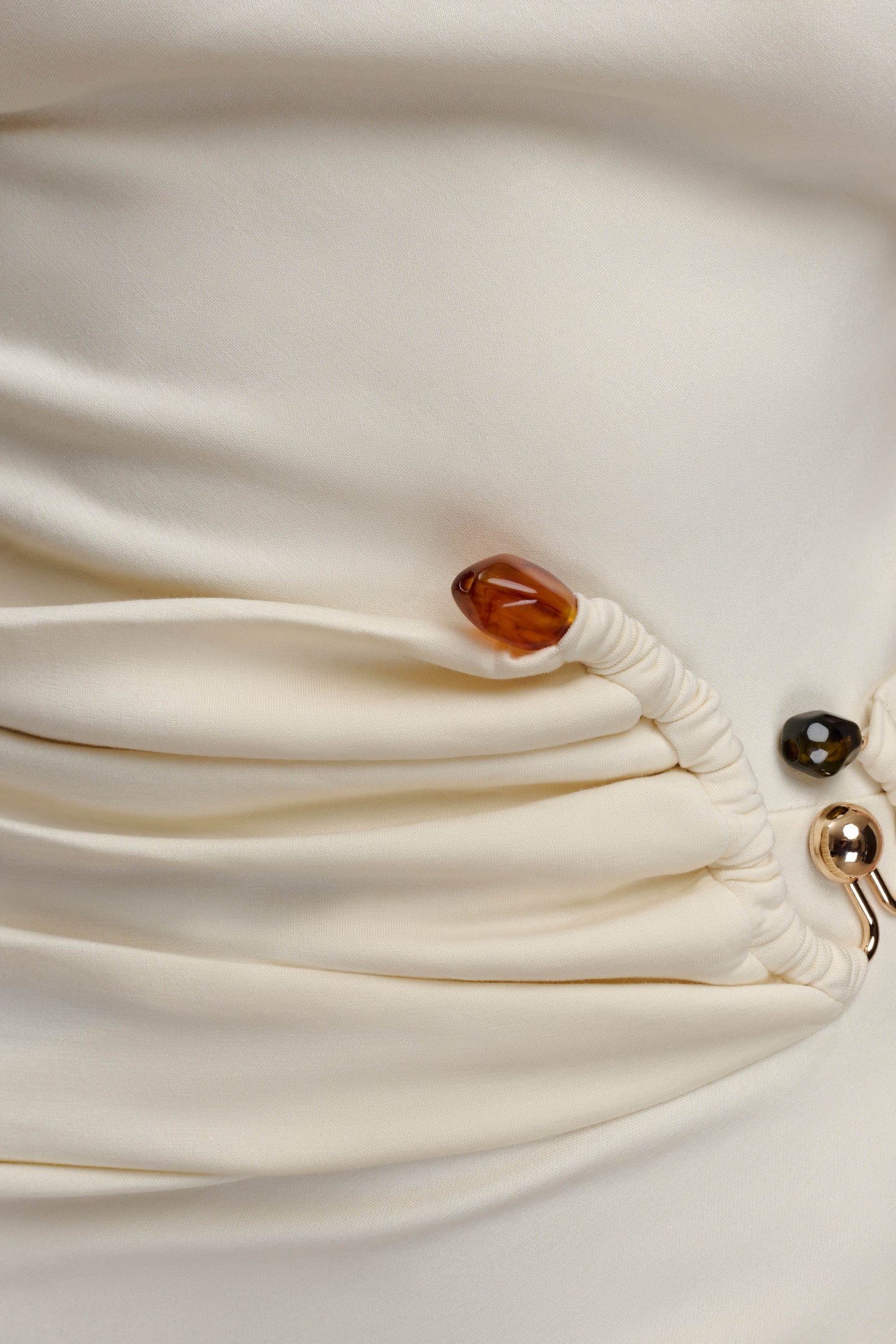 Kendra Scuba Jersey Midi Dress With Hardware - Ivory