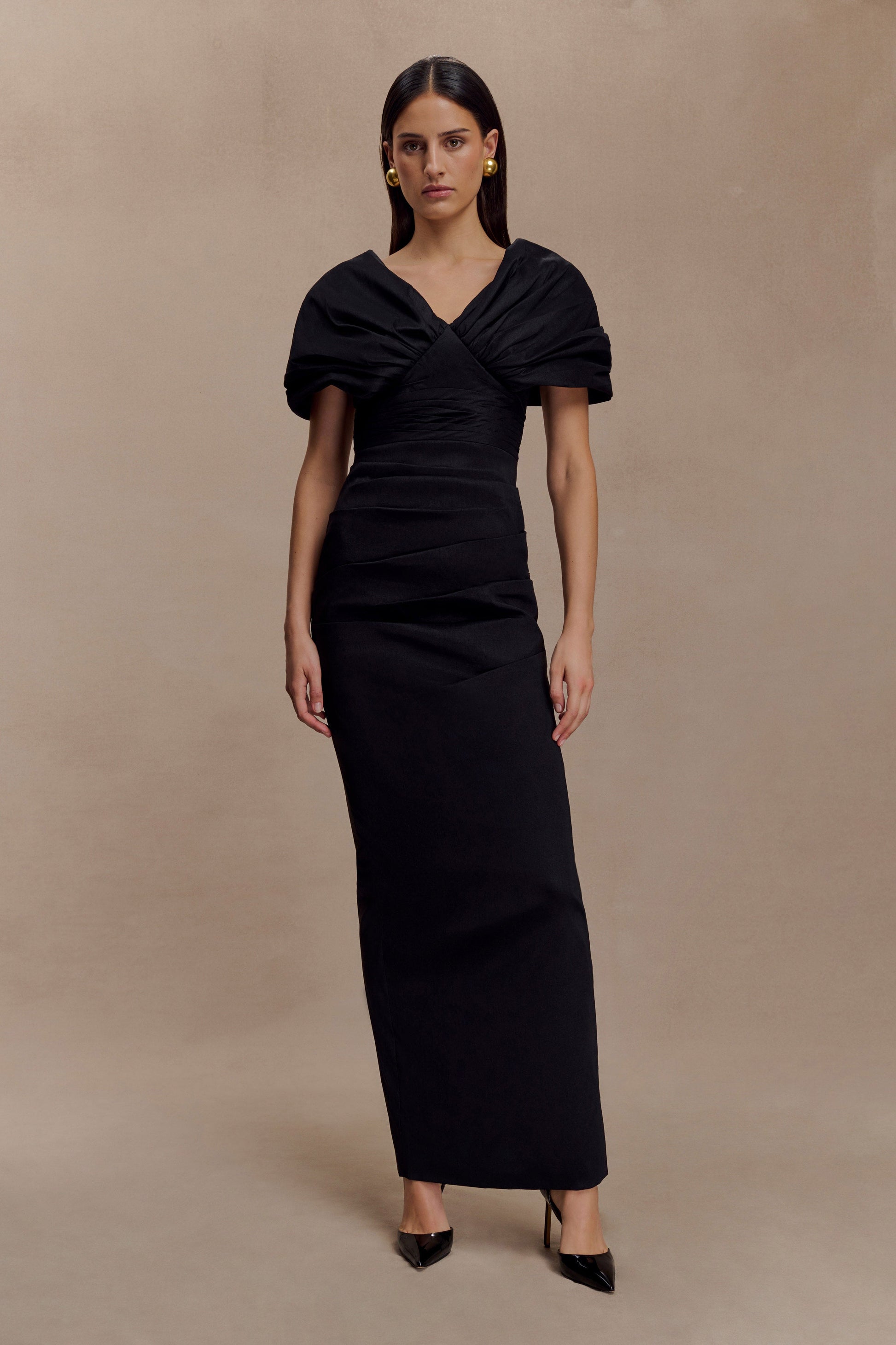 Thelma Bardot Maxi Dress / Black | Meshki | M Thelma Bardot Maxi Dress / Black | Meshki | M