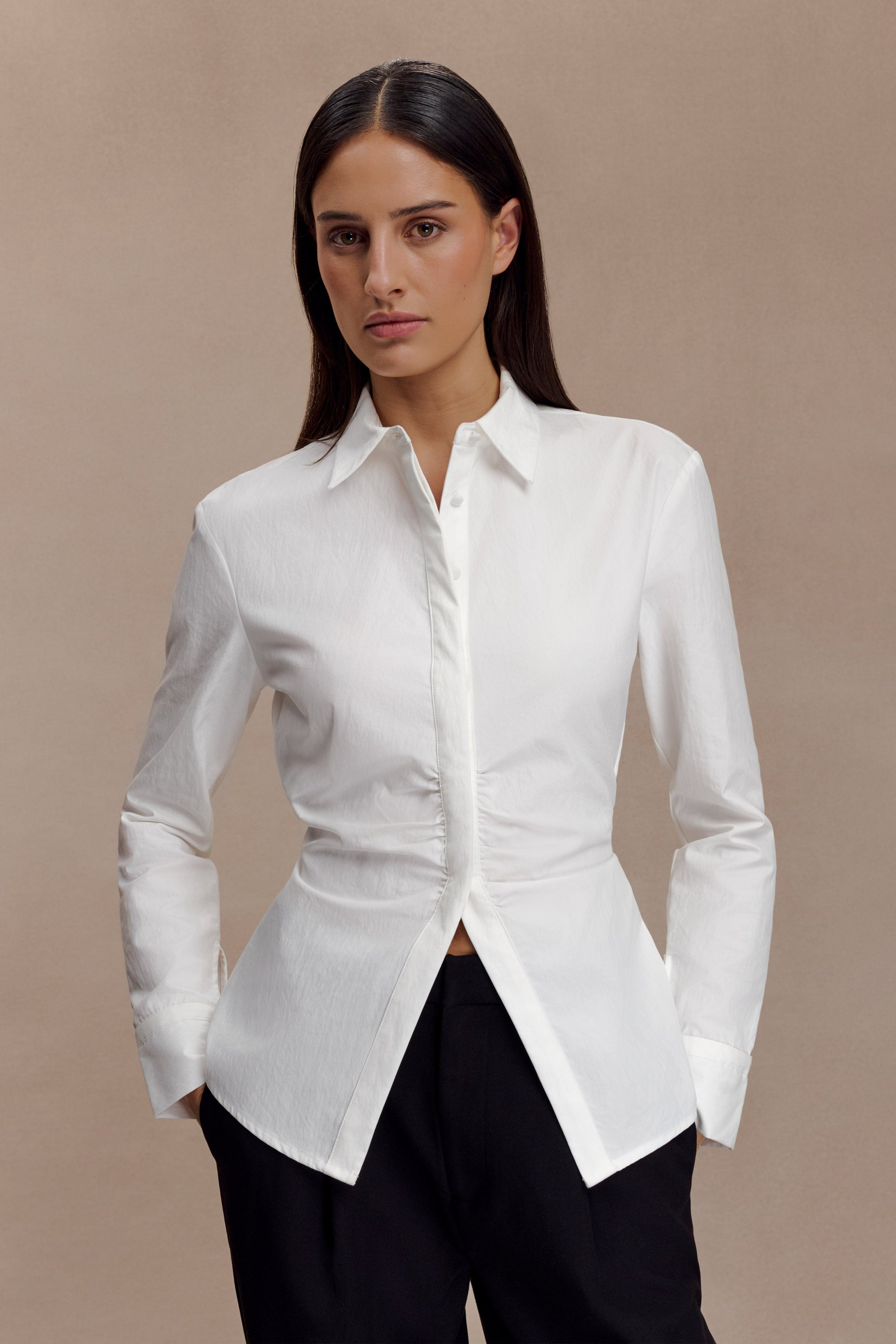 Millie Tie Back Cotton Shirt / White | Meshki | L Millie Tie Back Cotton Shirt / White | Meshki | L