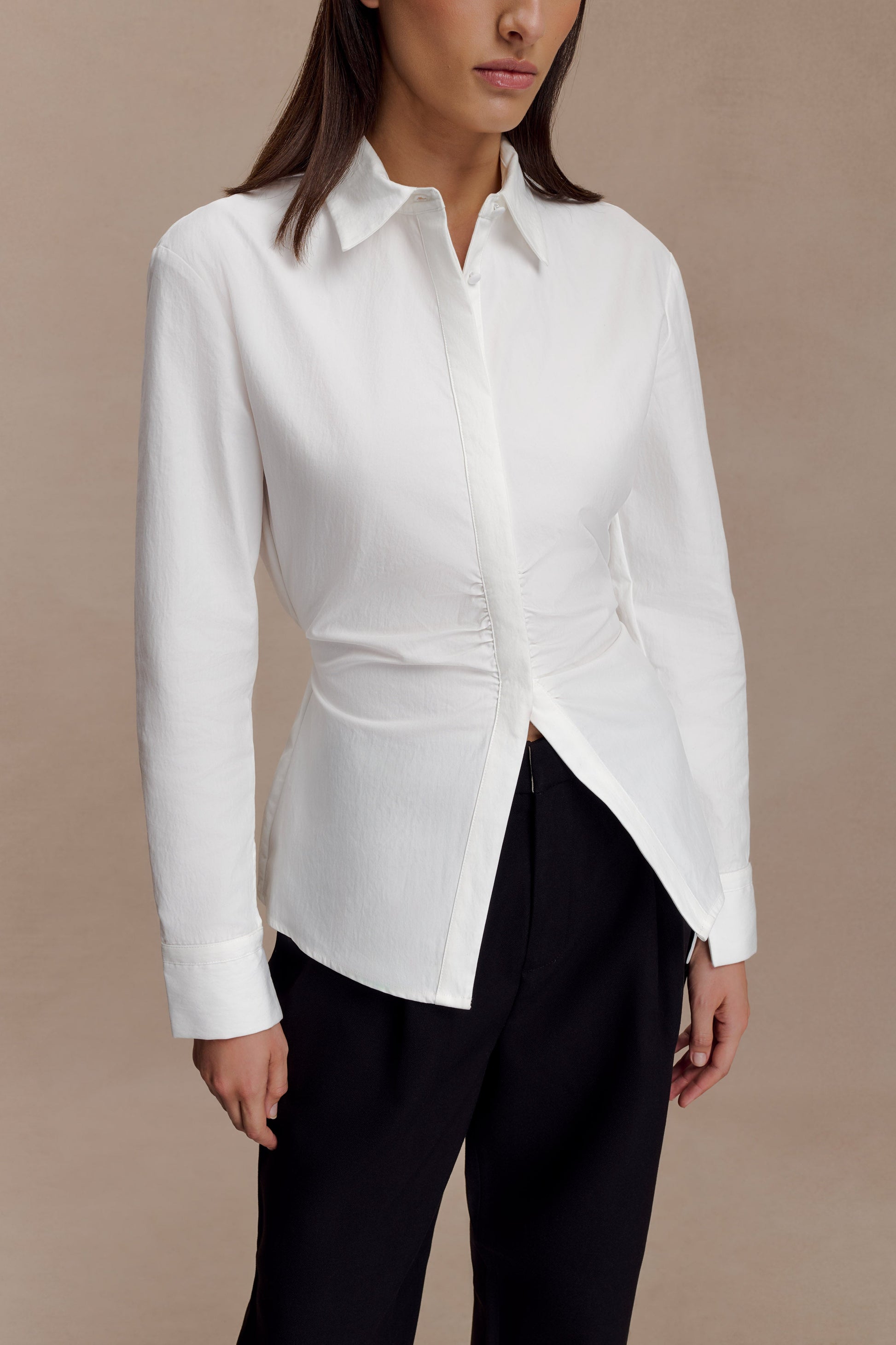 Millie Tie Back Cotton Shirt / White | MESHKI | XXL Millie Tie Back Cotton Shirt / White | MESHKI | XXL