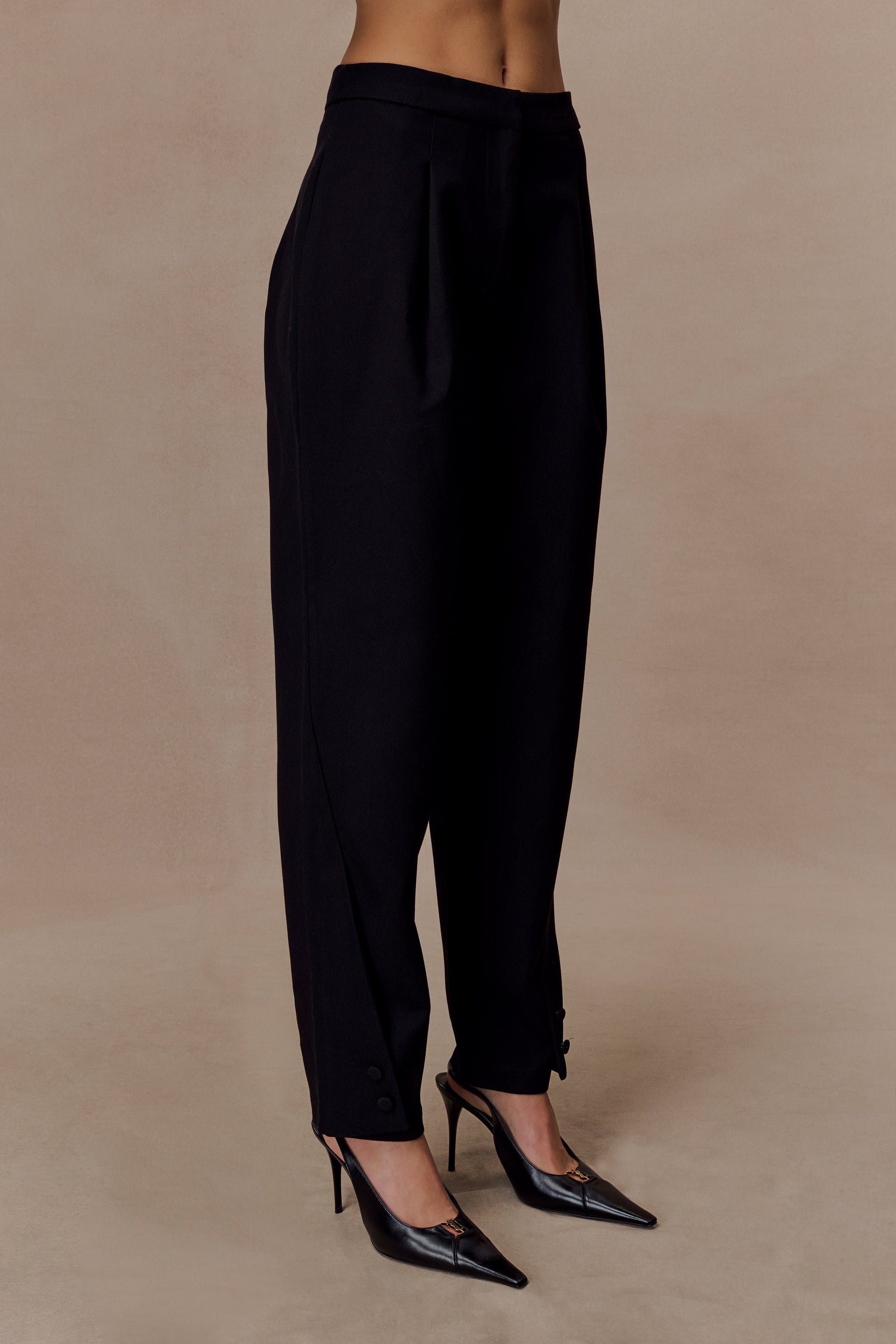 Olie Barrel Leg Suiting Pants - Black #4