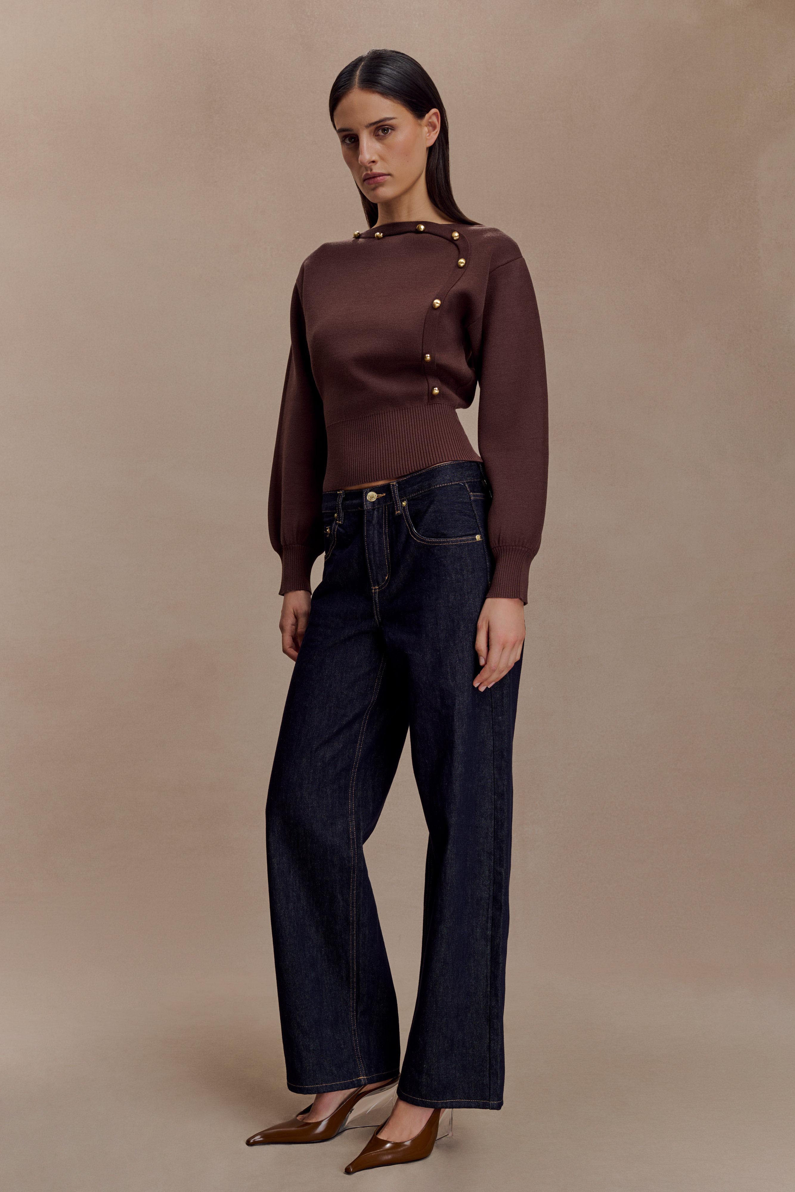 アリュメール　ブラウン　ニット Andie Sweater | Janessa Leoné