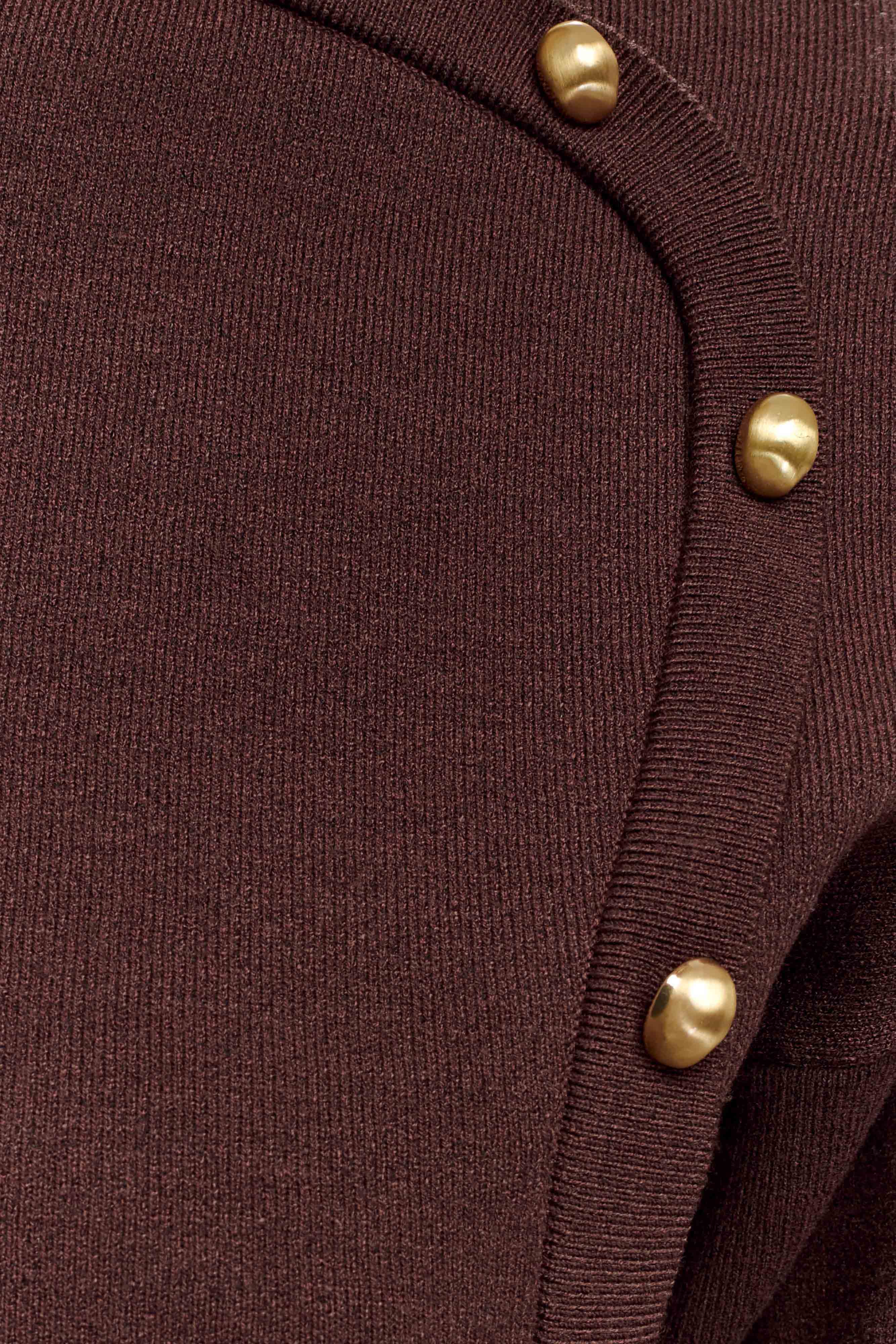 アリュメール　ブラウン　ニット Mertyle Aysmetrical Knit Jumper - Deep Chocolate | MESHKI US