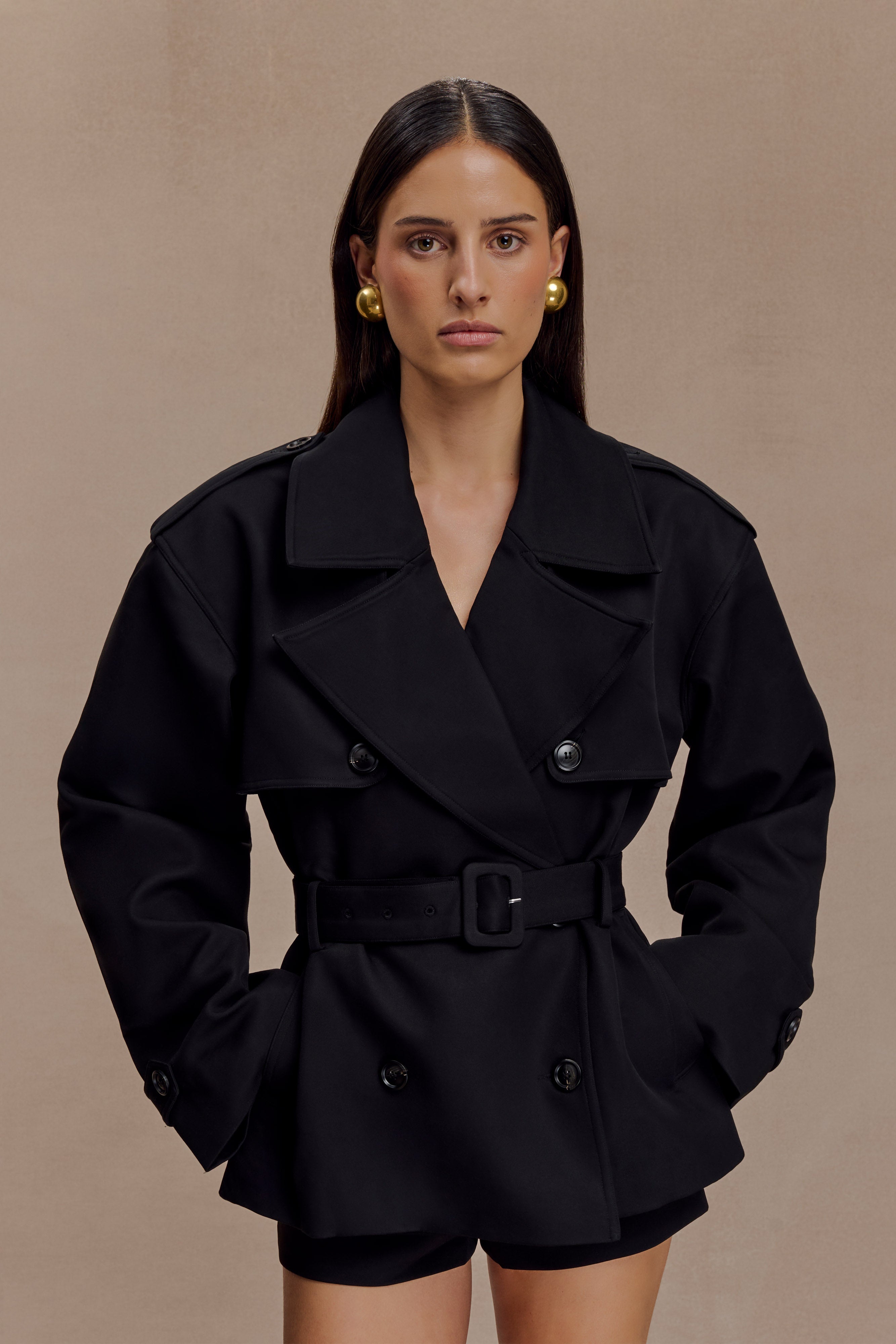 Alden Short Trench Jacket - Black | MESHKI US