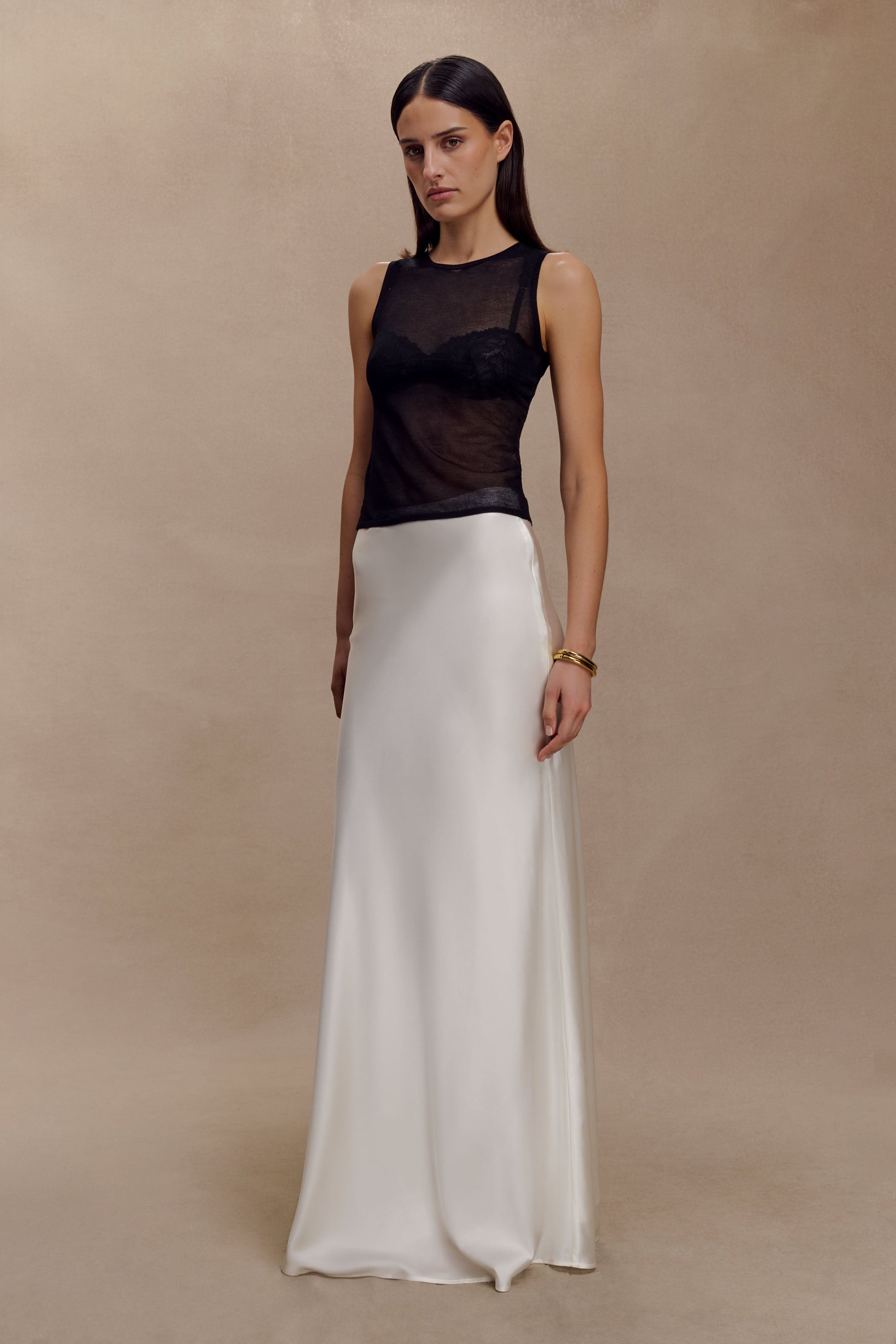 Sabrina Silk Blend Maxi Skirt - Ivory #5