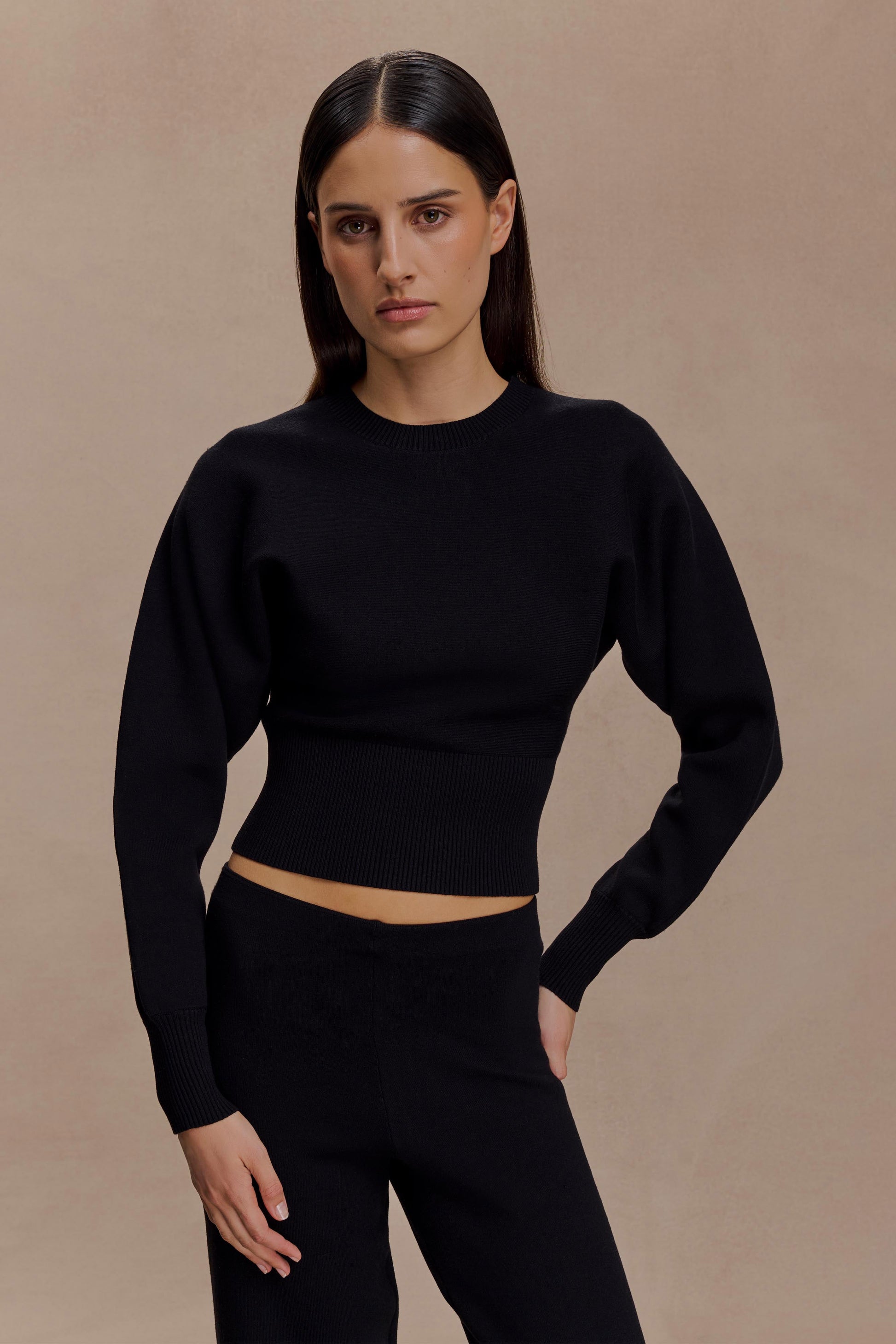 Ciaralee Cinched Waist Jumper - Black #3