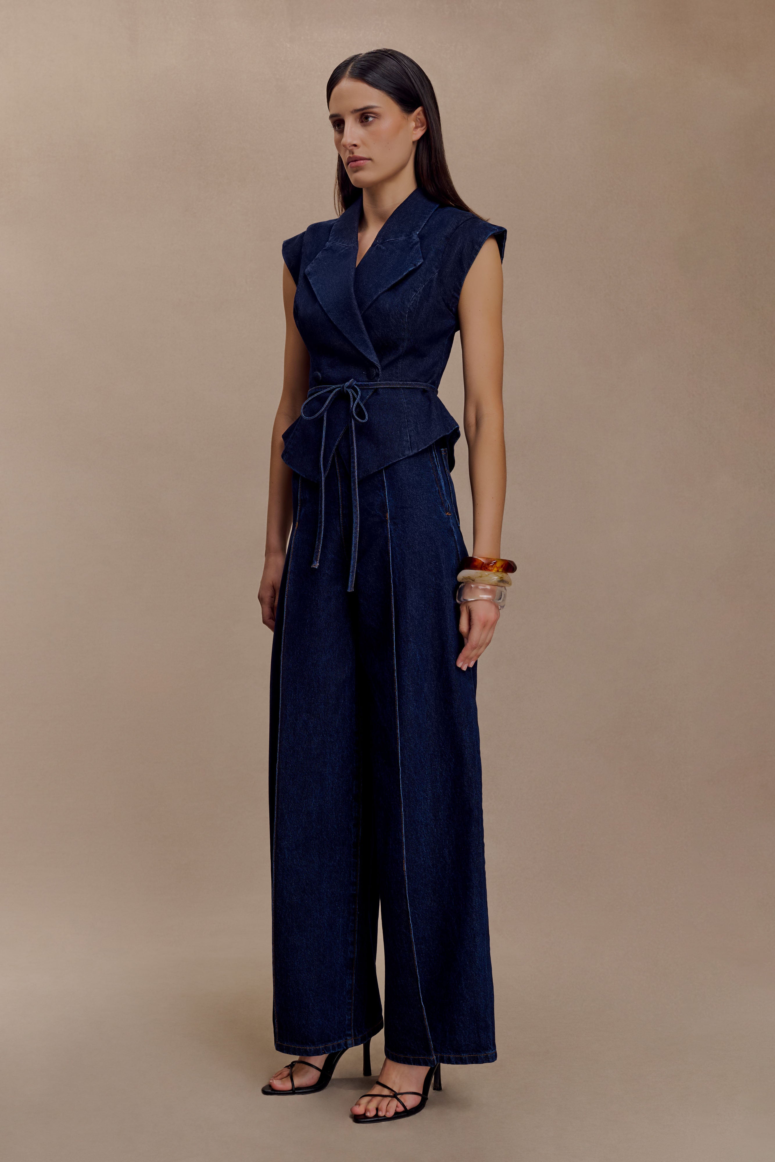 Beatrix High Rise Denim Jeans - Indigo Blue | MESHKI US