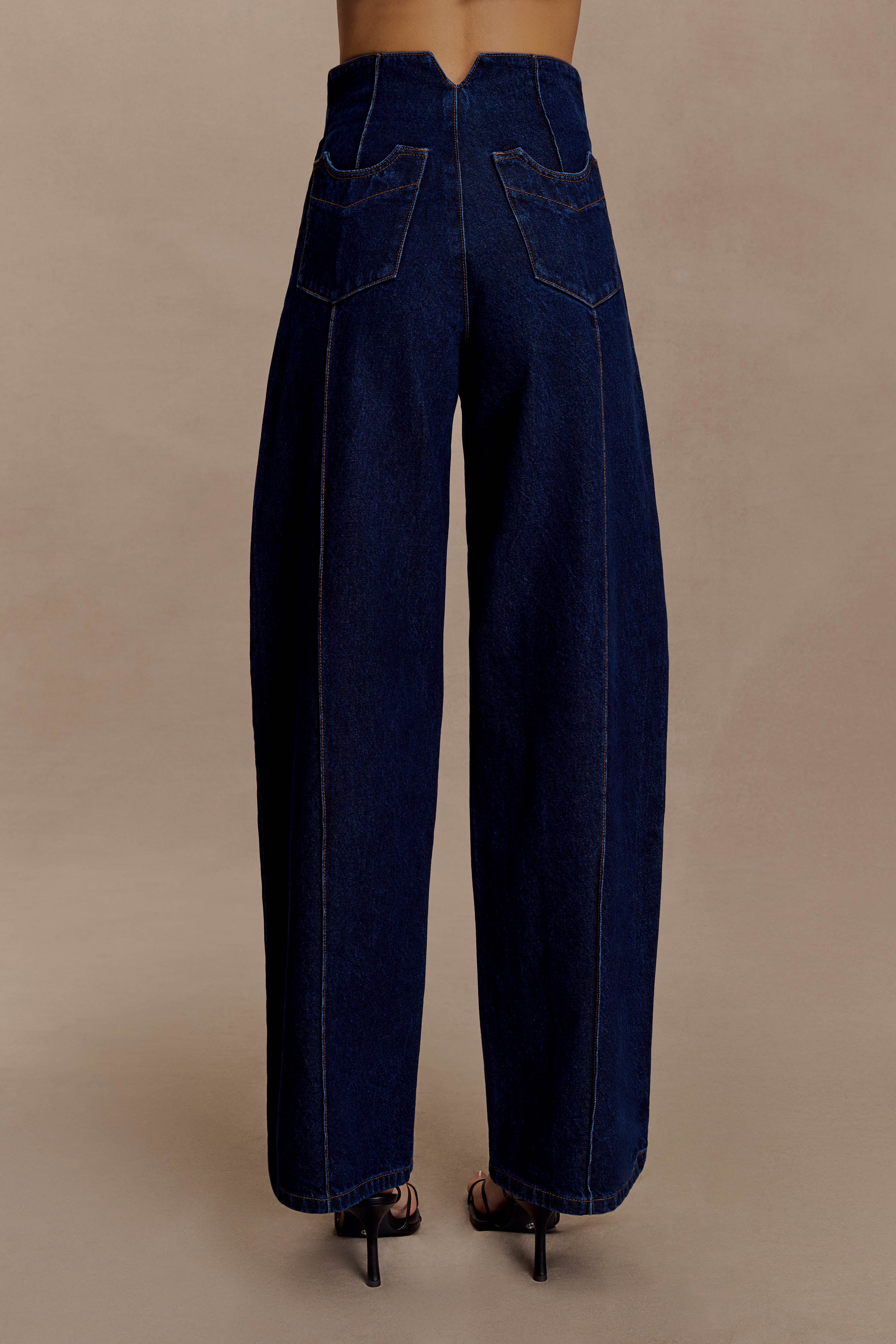 Beatrix High Rise Denim Jeans - Indigo Blue | MESHKI US