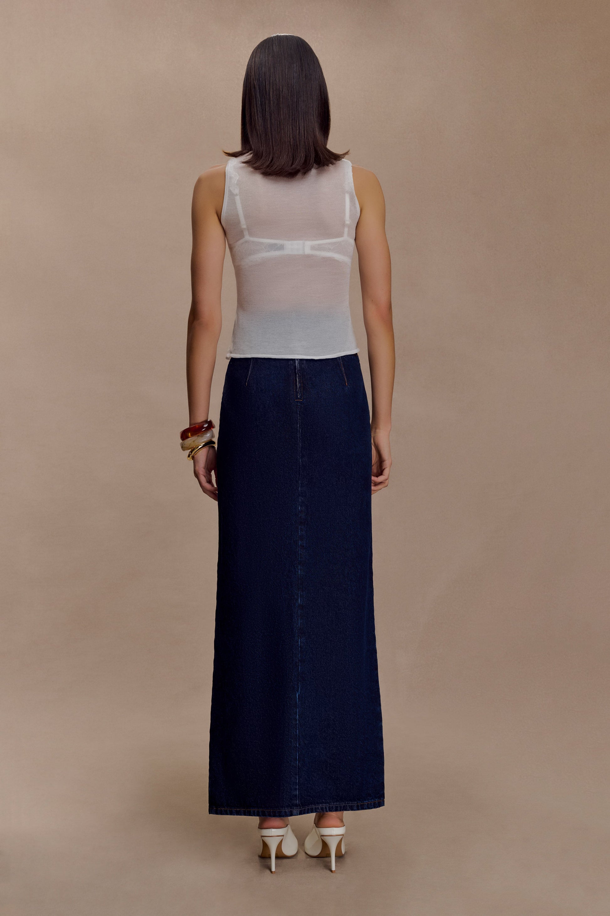 Dollie Sheer Knit Tank Top - Ivory #5