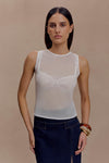 Dollie Sheer Knit Tank Top - Ivory