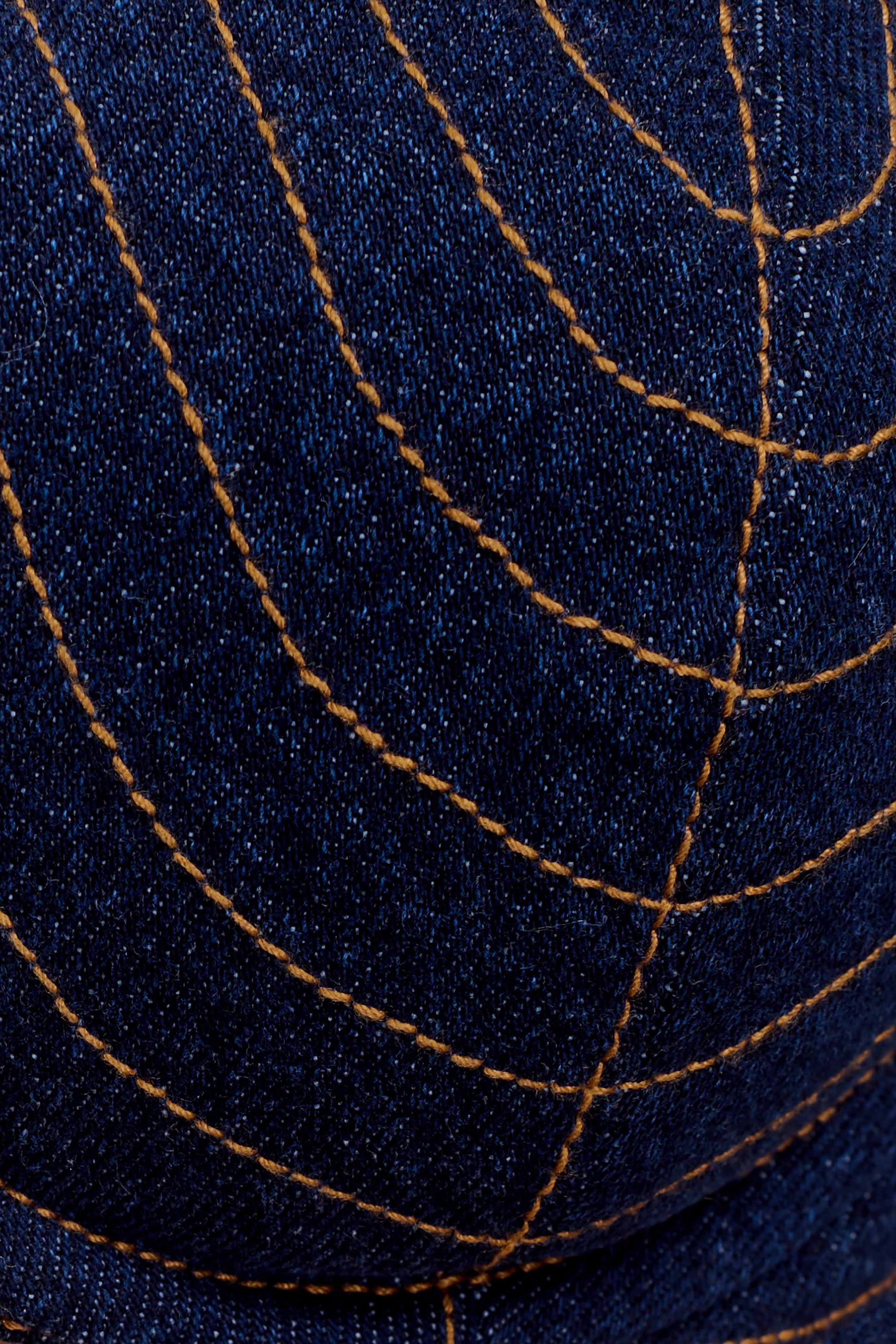 Belle Denim Cropped Bralette - Indigo Blue #7