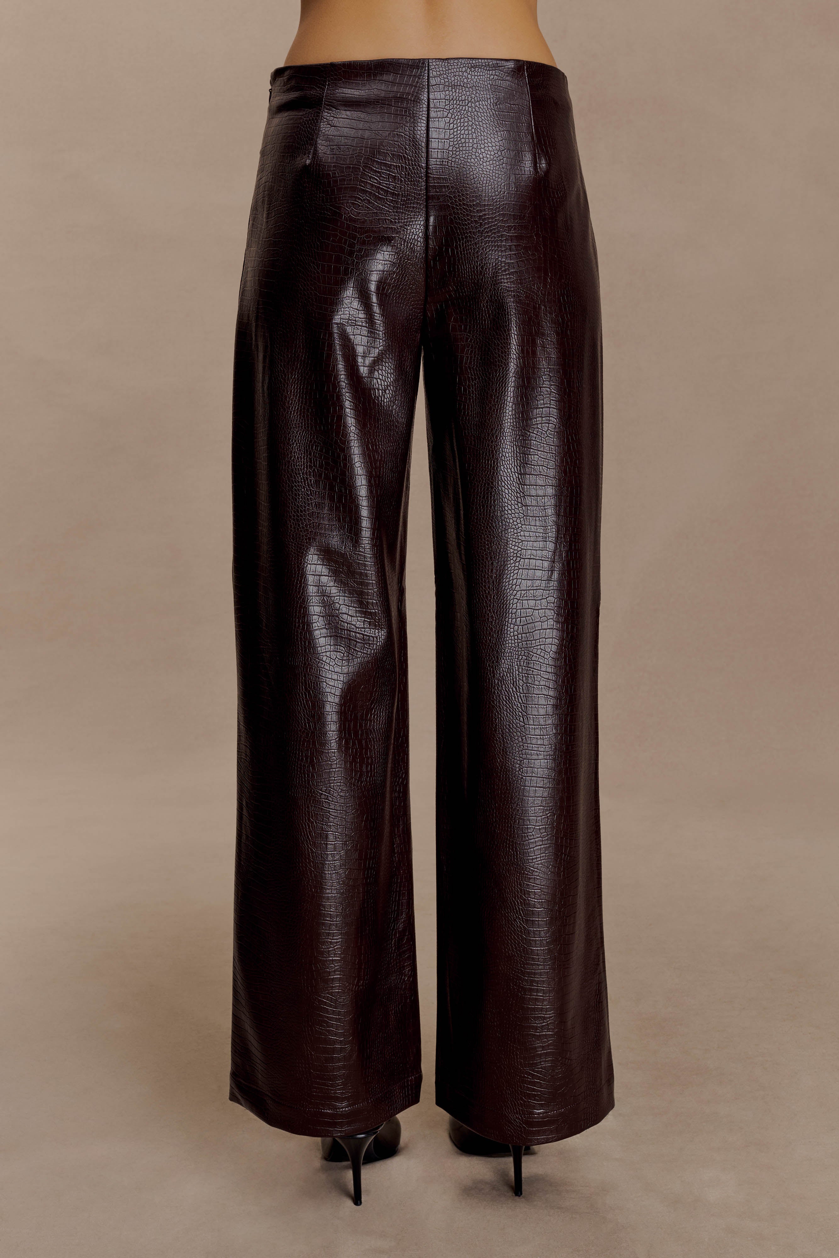 Vintage Men's Brown Cowhide Leather Jeans - Regular Fit, 30 Inseam, Biker Style, British Leathers