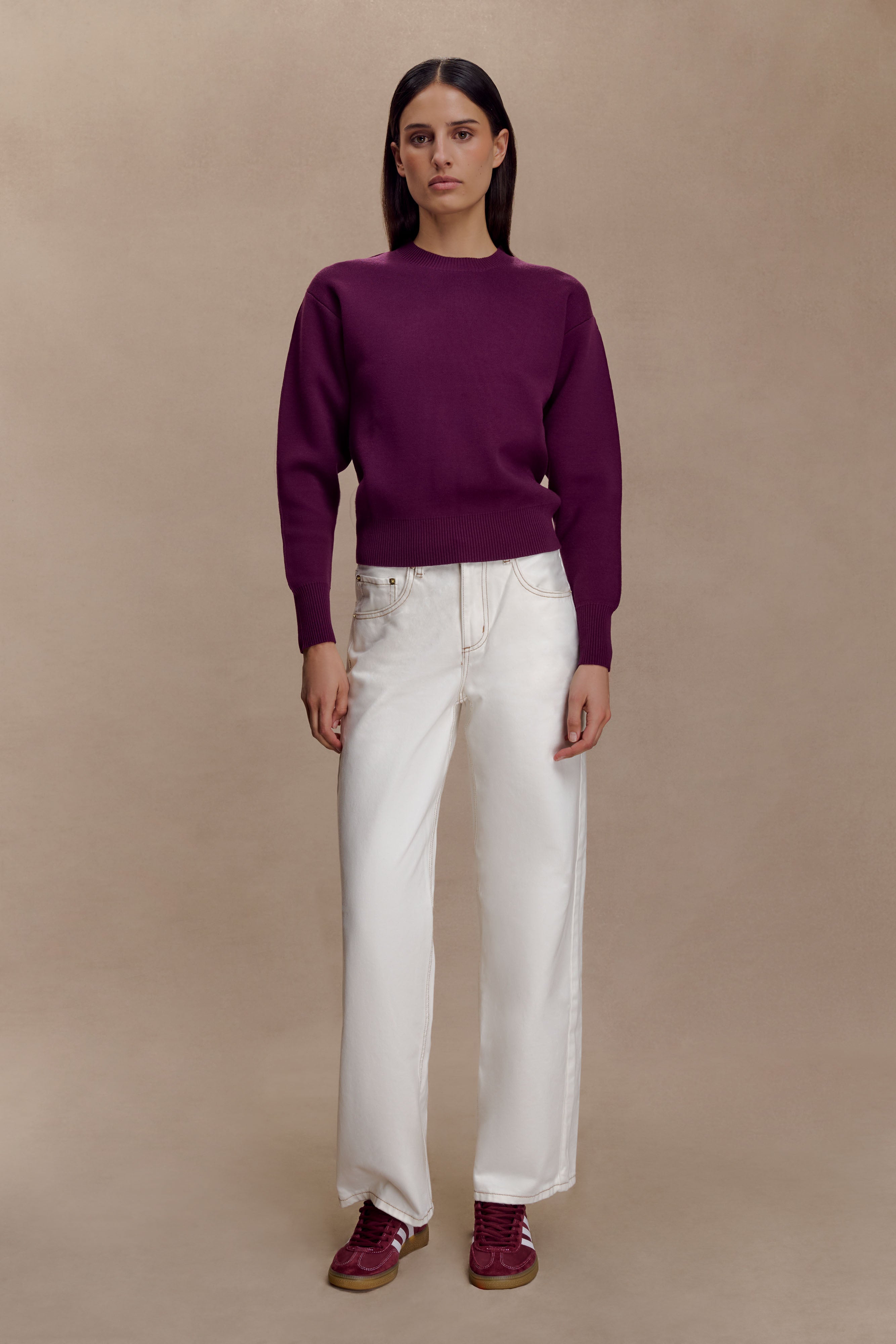 Braxton Cozy Knit Jumper - Plum | MESHKI US