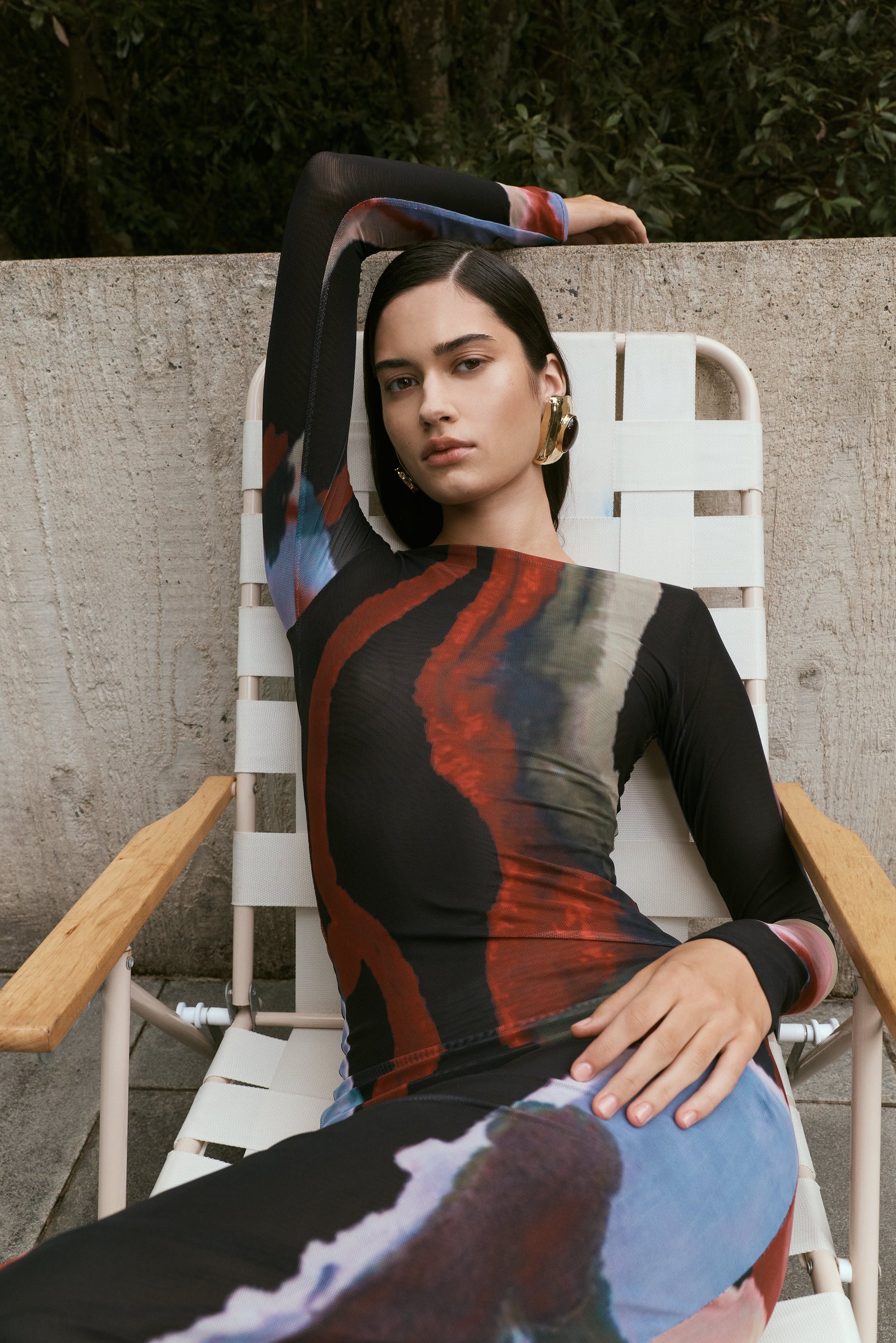 Soraya Long Sleeve Mesh Maxi Dress