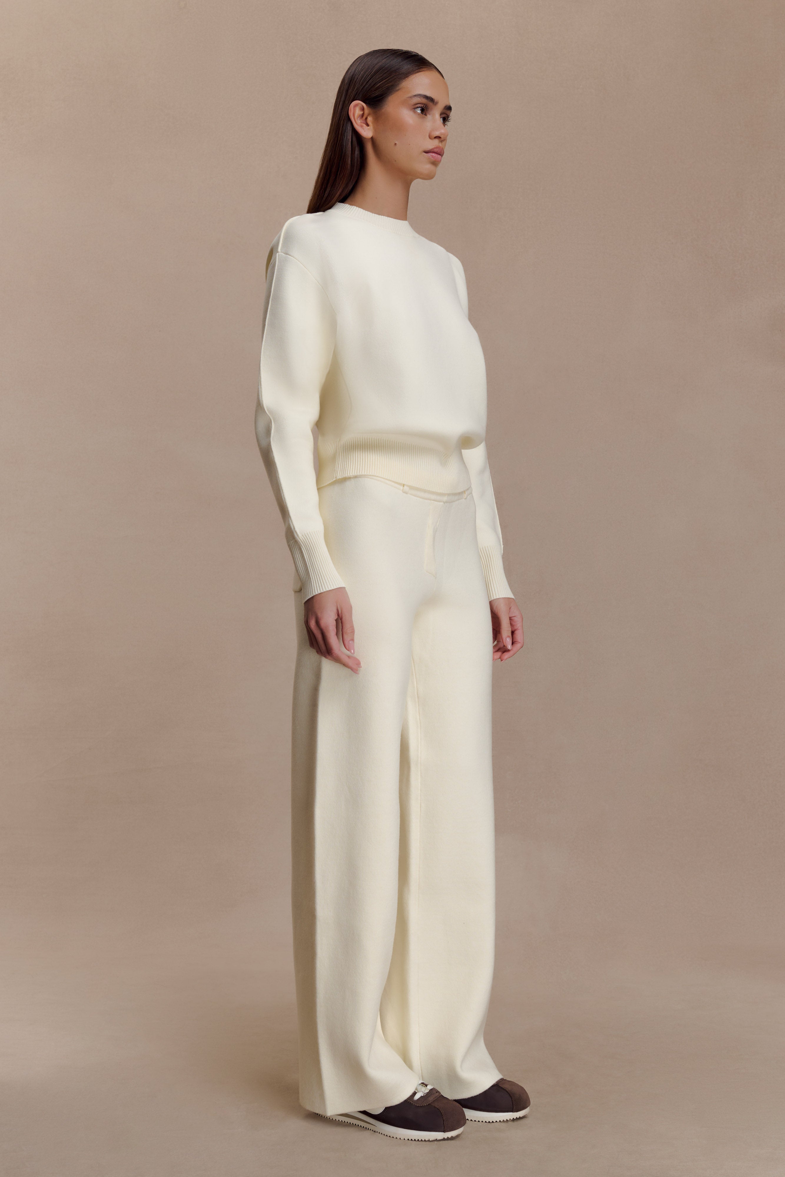 Braxton Cozy Knit Jumper - Ivory | MESHKI US