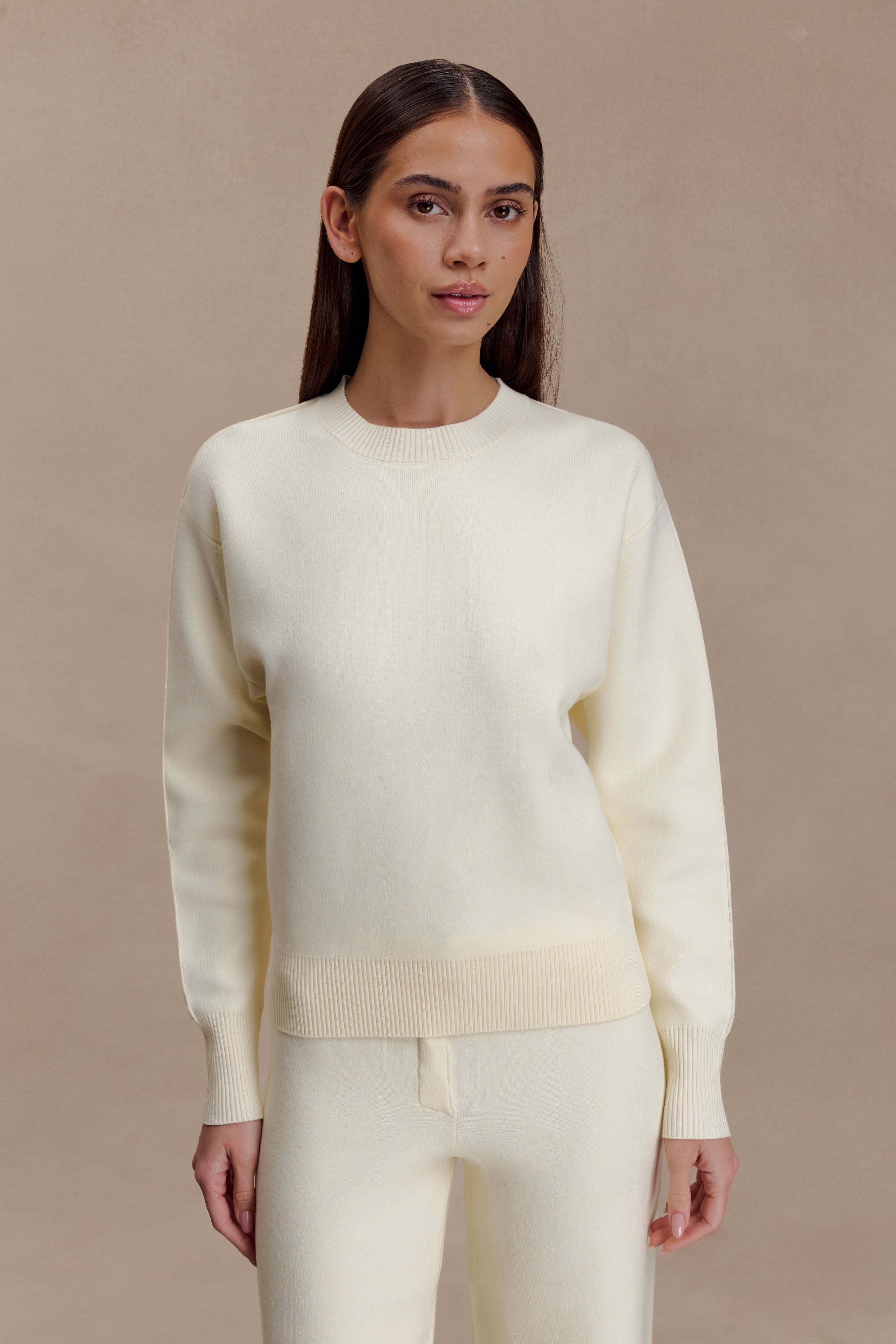 Braxton Cozy Knit Jumper - Ivory | MESHKI US