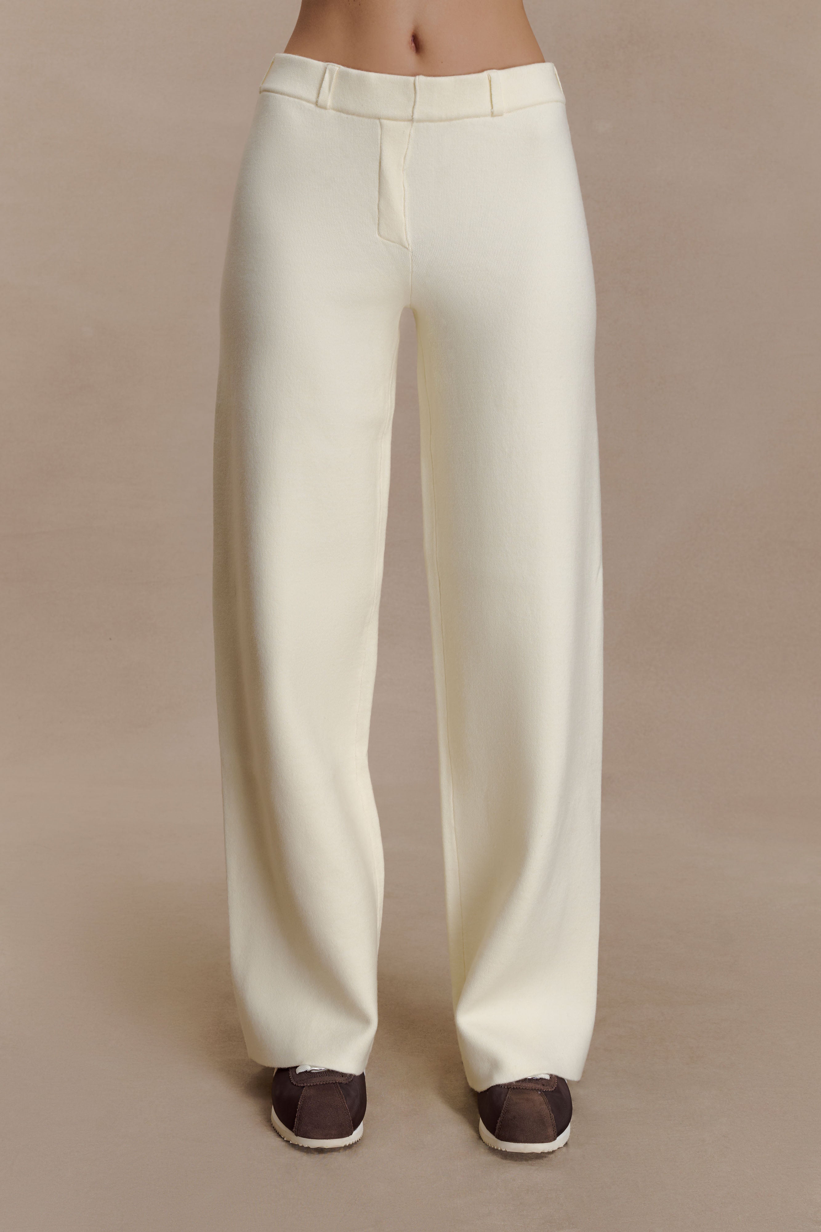 Lauren Knit Trouser - Ivory | MESHKI US