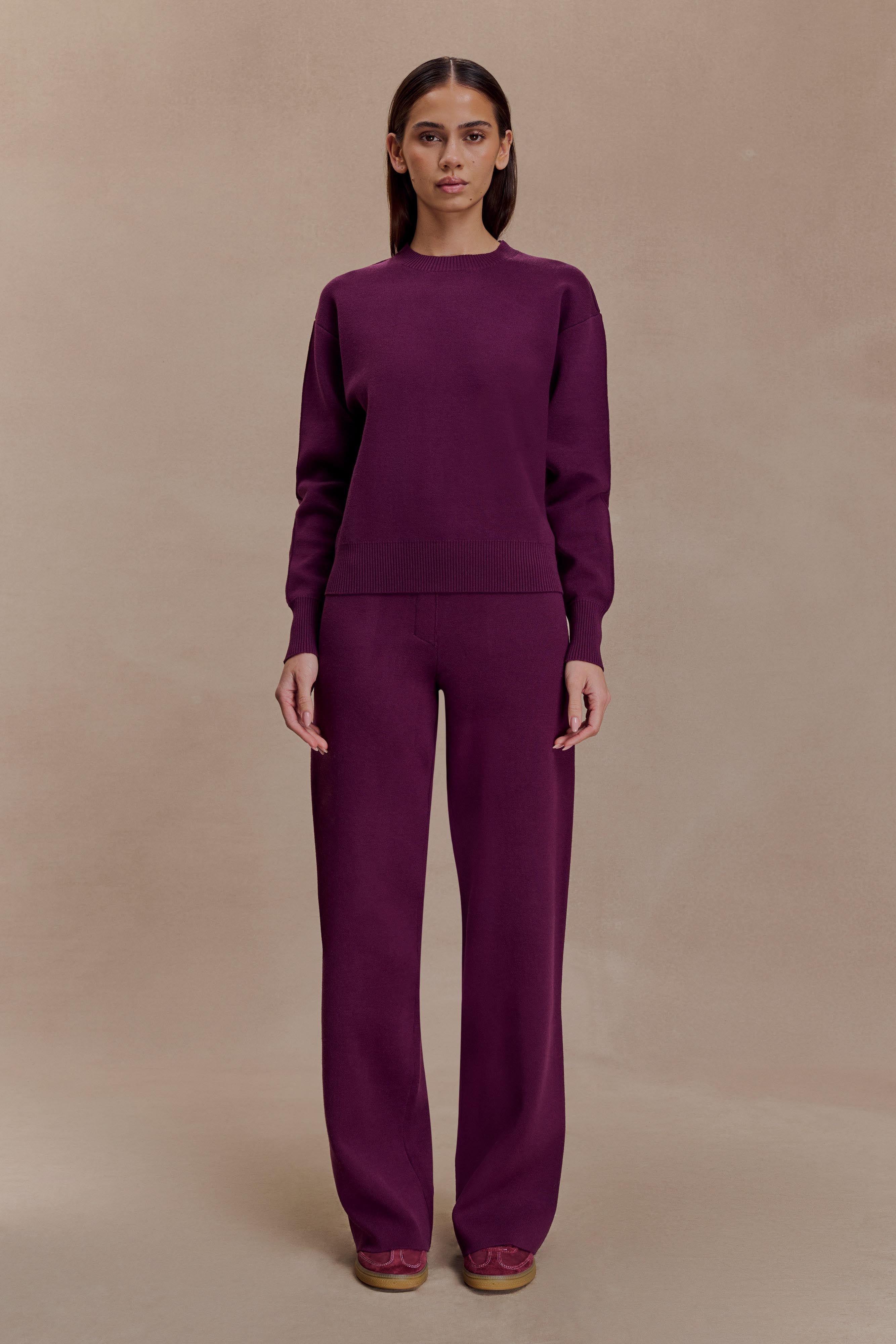 Braxton Cozy Knit Jumper - Plum | MESHKI US