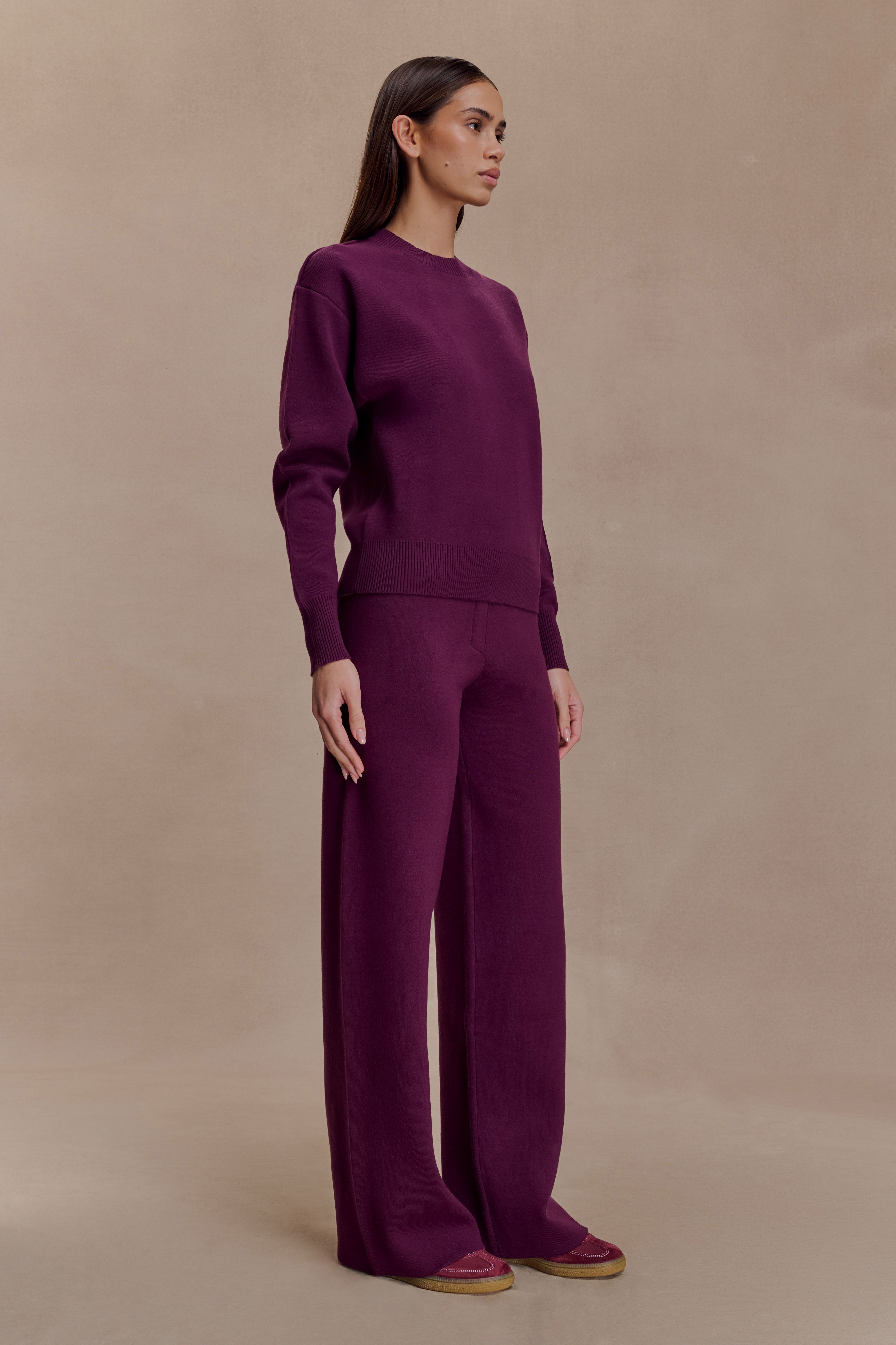 Braxton Cozy Knit Jumper - Plum | MESHKI US