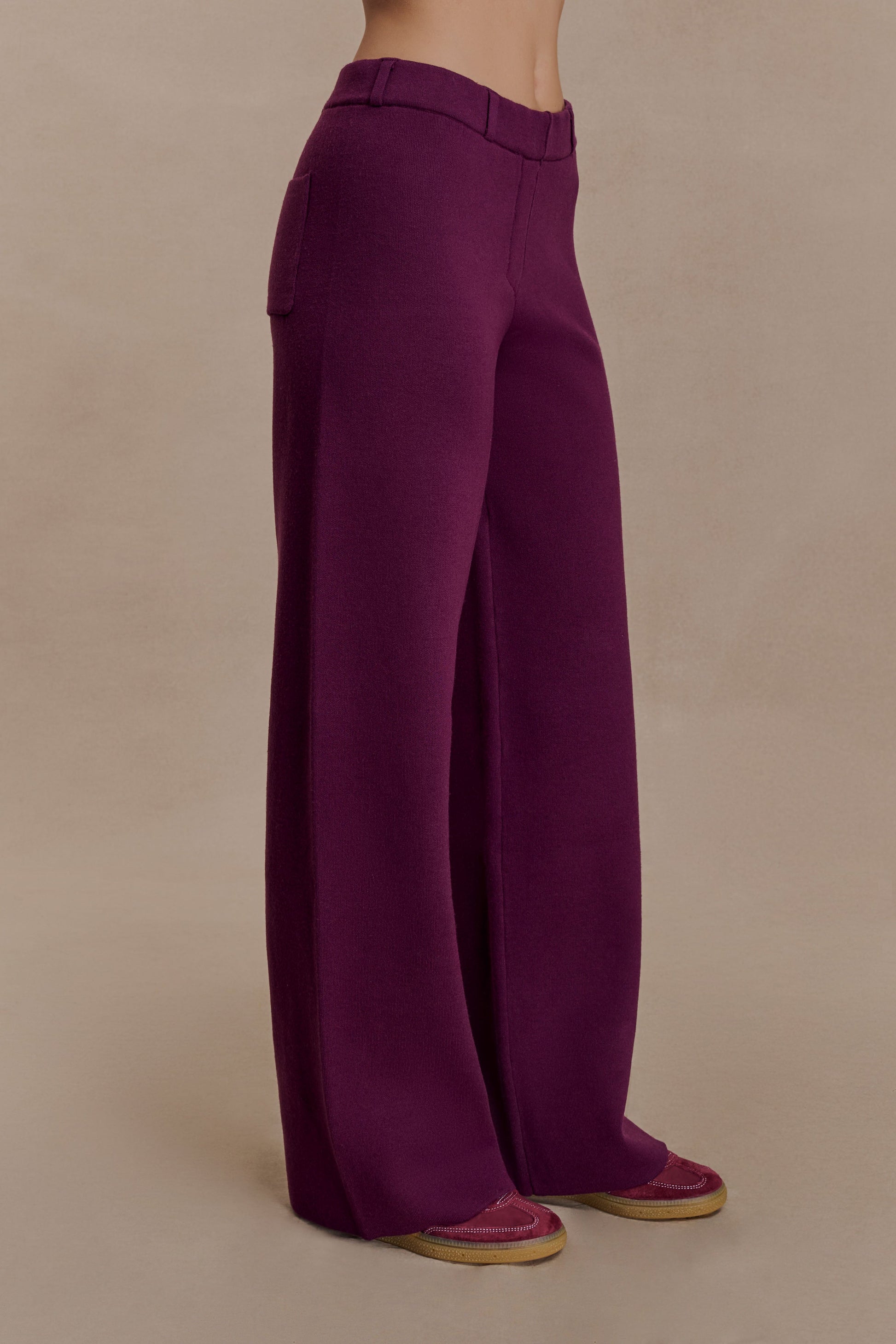 Lauren Knit Trouser - Plum #4