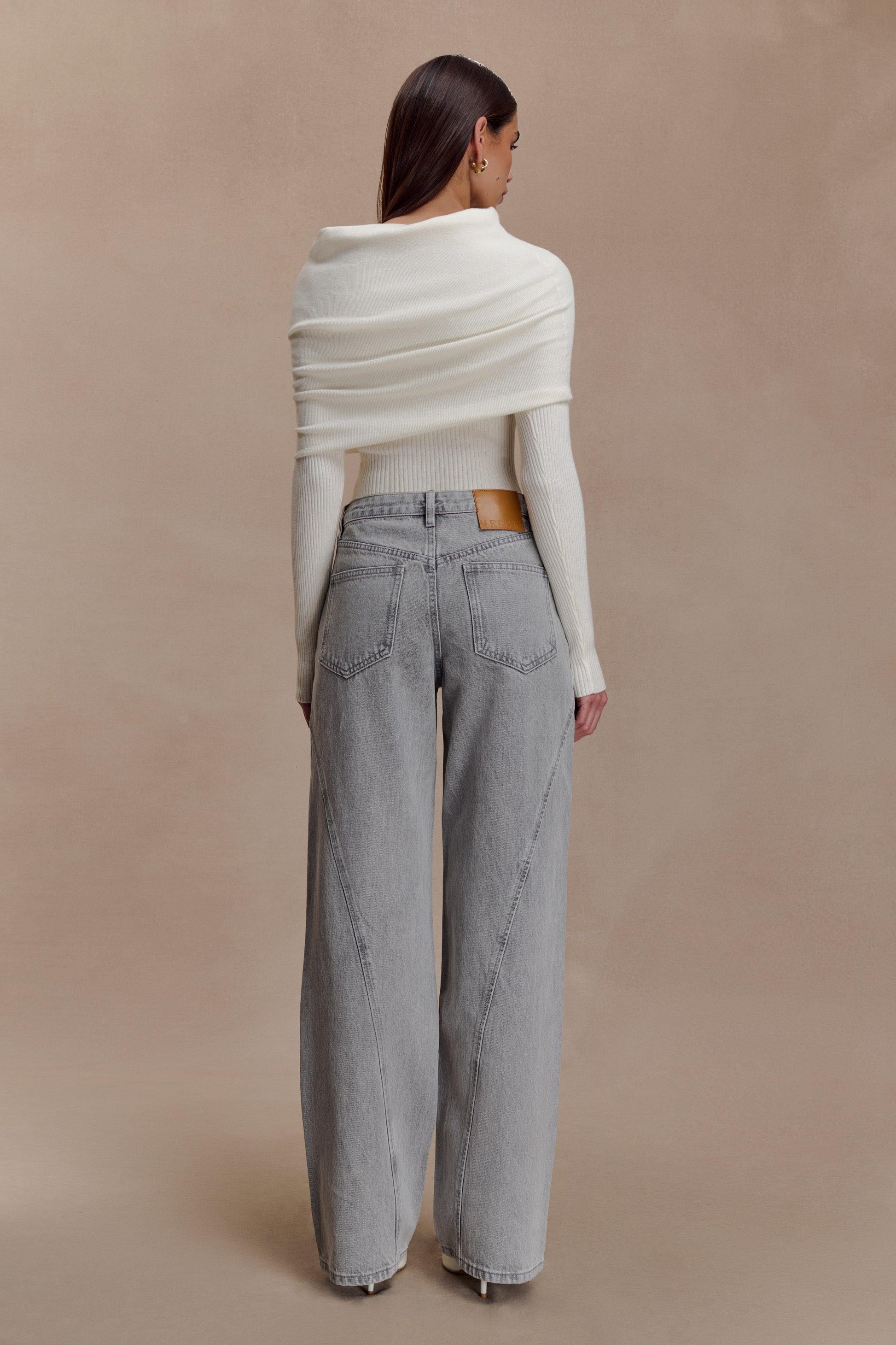 Georgette Mid Rise Paneled Denim Jeans - Grey #5