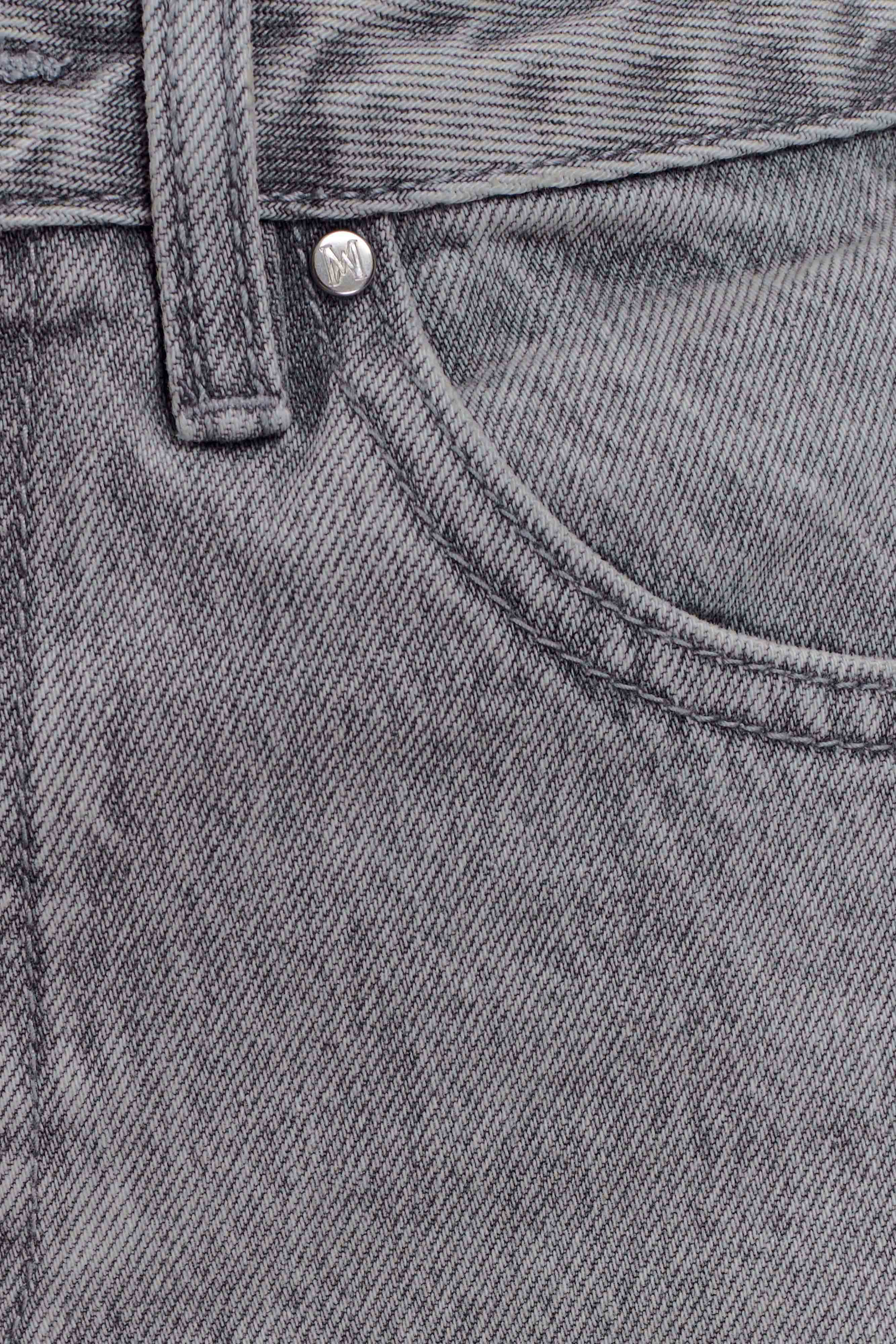 Georgette Mid Rise Paneled Denim Jeans - Grey | MESHKI US