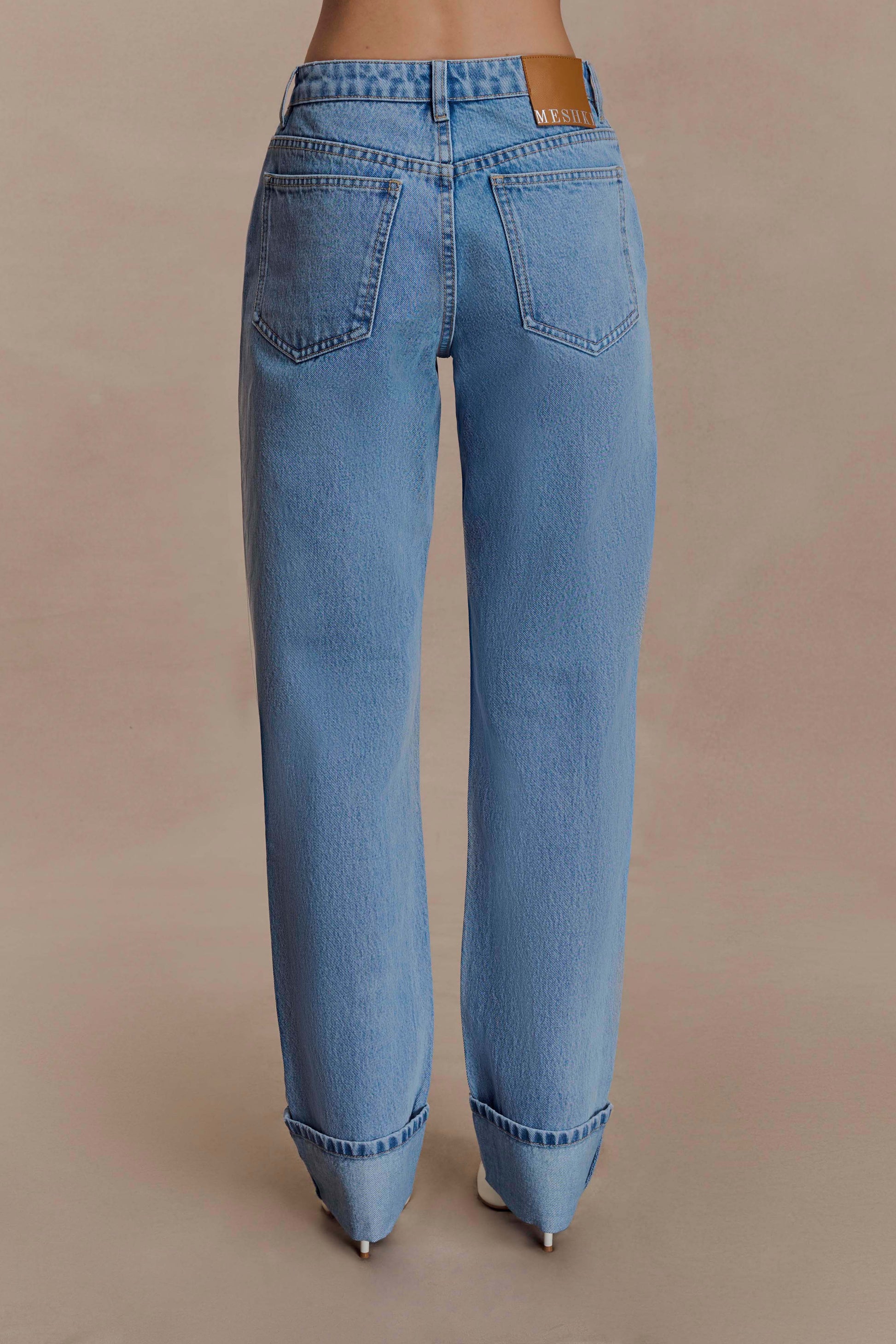 Kirralee Straight Leg Cuffed Jeans - Classic Blue #5