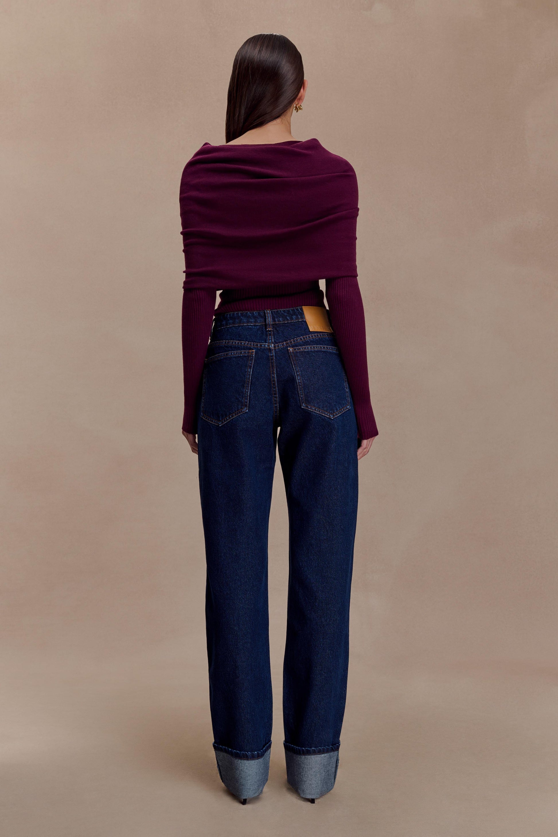 Kirralee Straight Leg Cuffed Jeans - Indigo Blue #4