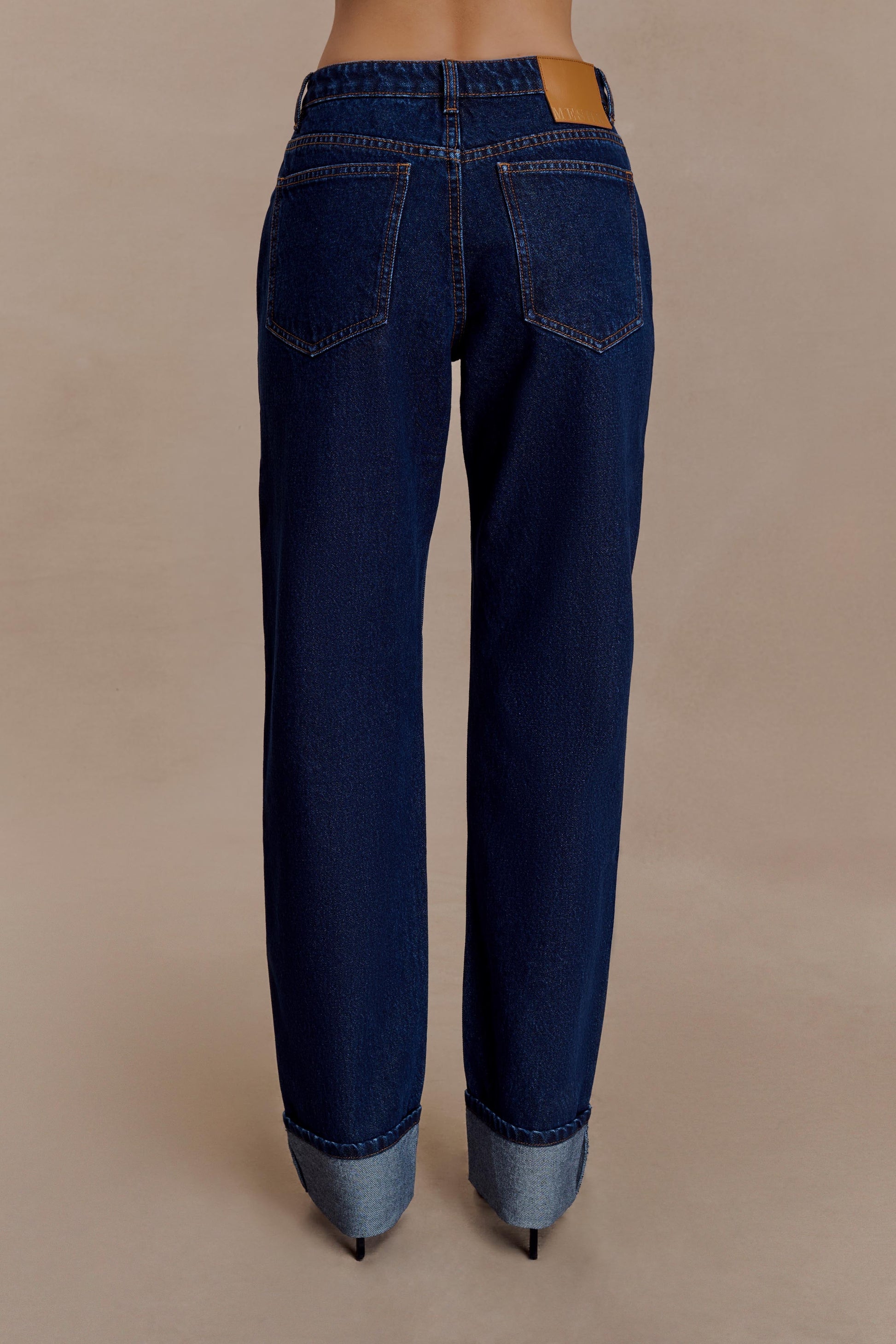 Kirralee Straight Leg Cuffed Jeans - Indigo Blue #5