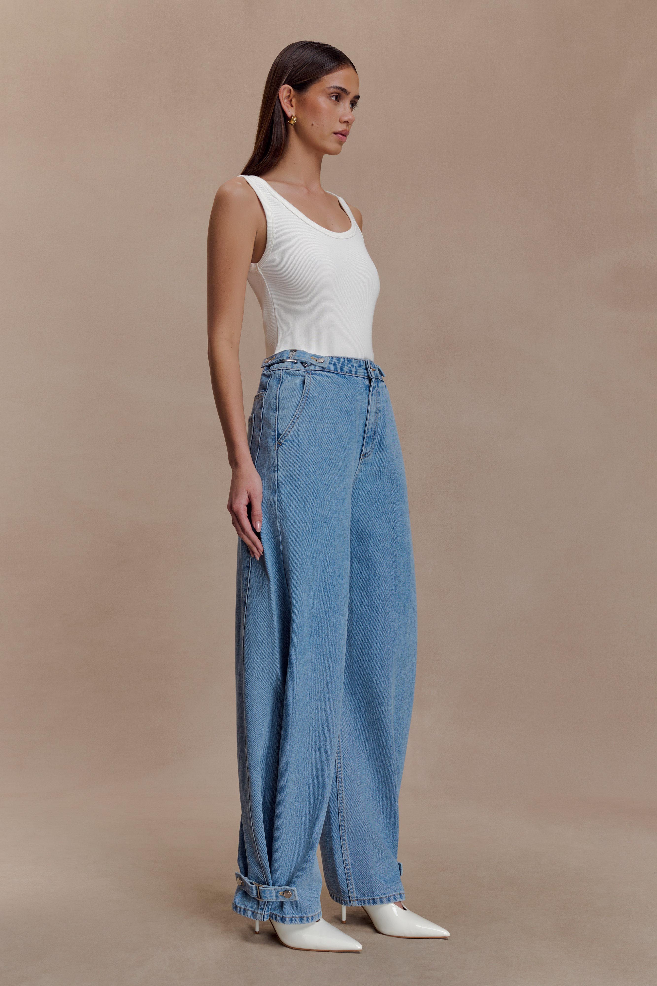 Flossie Multi Way Denim Jeans - Classic Blue | MESHKI US