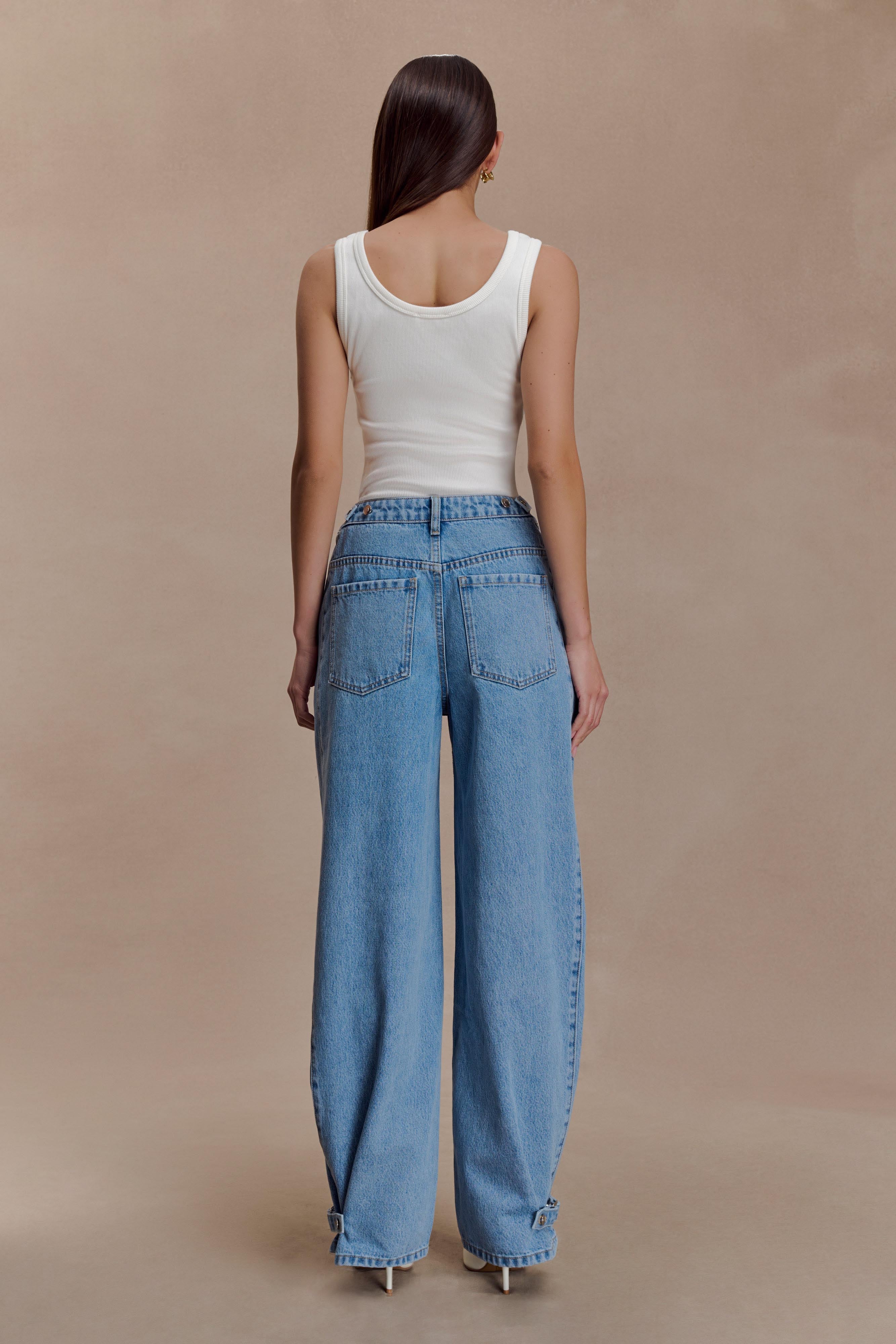 Flossie Multi Way Denim Jeans - Classic Blue | MESHKI US