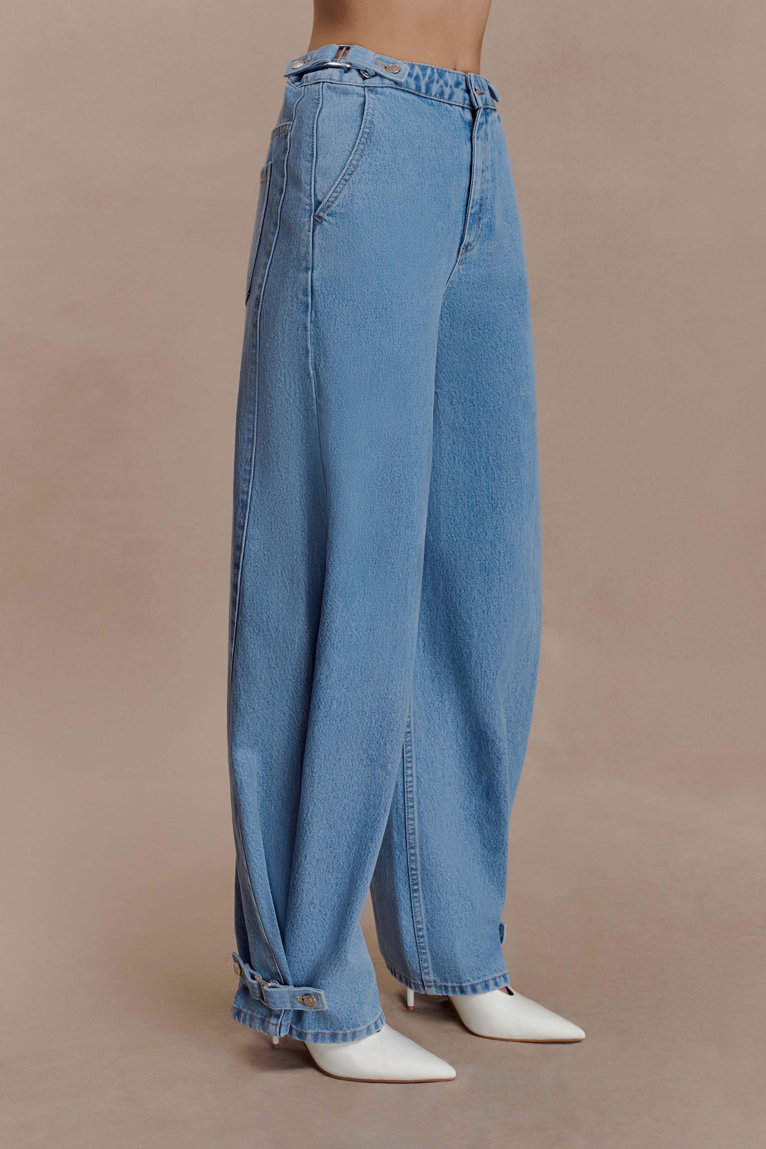 Flossie Multi Way Denim Jeans - Classic Blue | MESHKI US