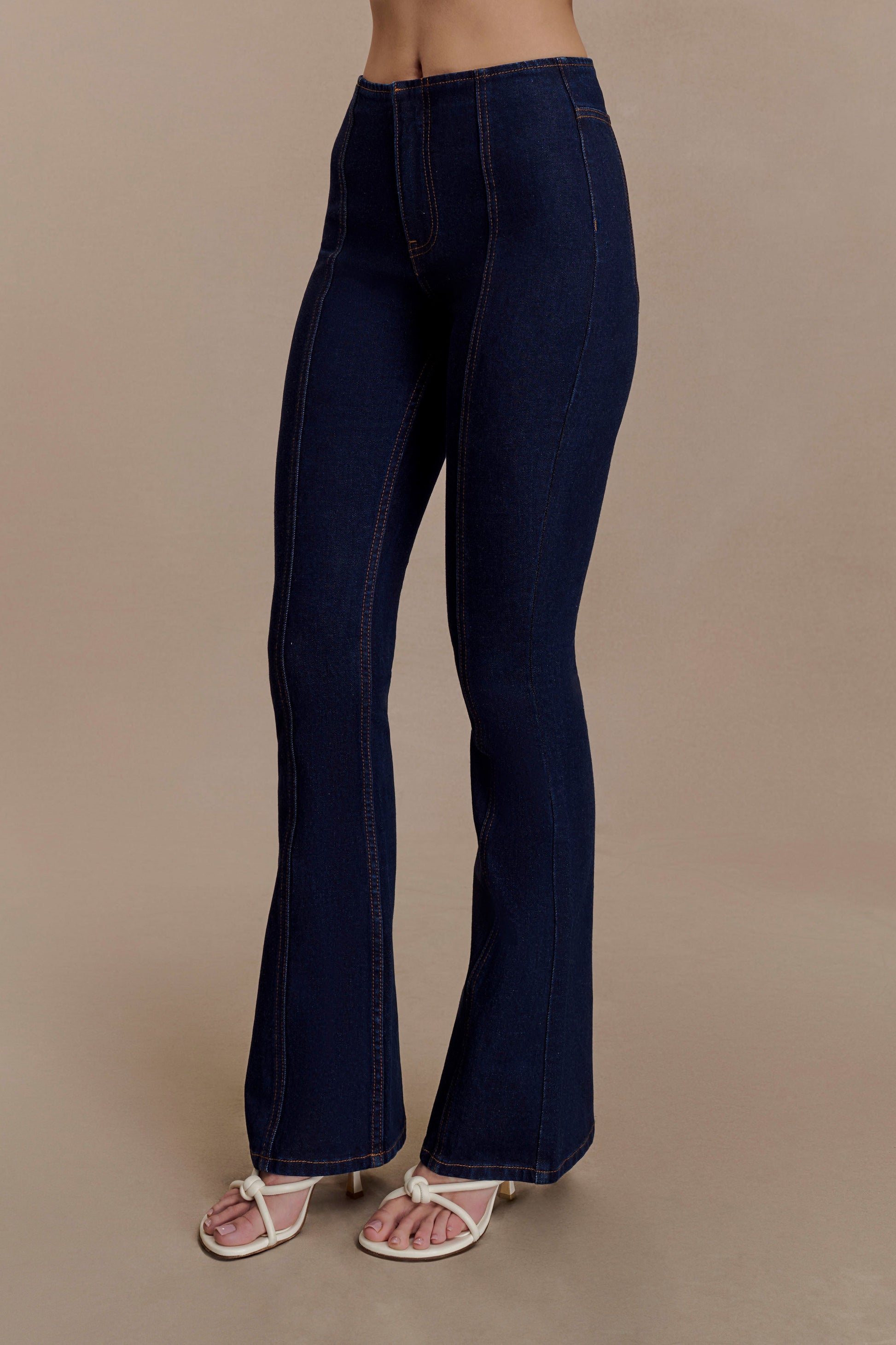 Clio Paneled Flare Jeans - Indigo Blue | MESHKI US Clio Paneled Flare Jeans - Indigo Blue | MESHKI US