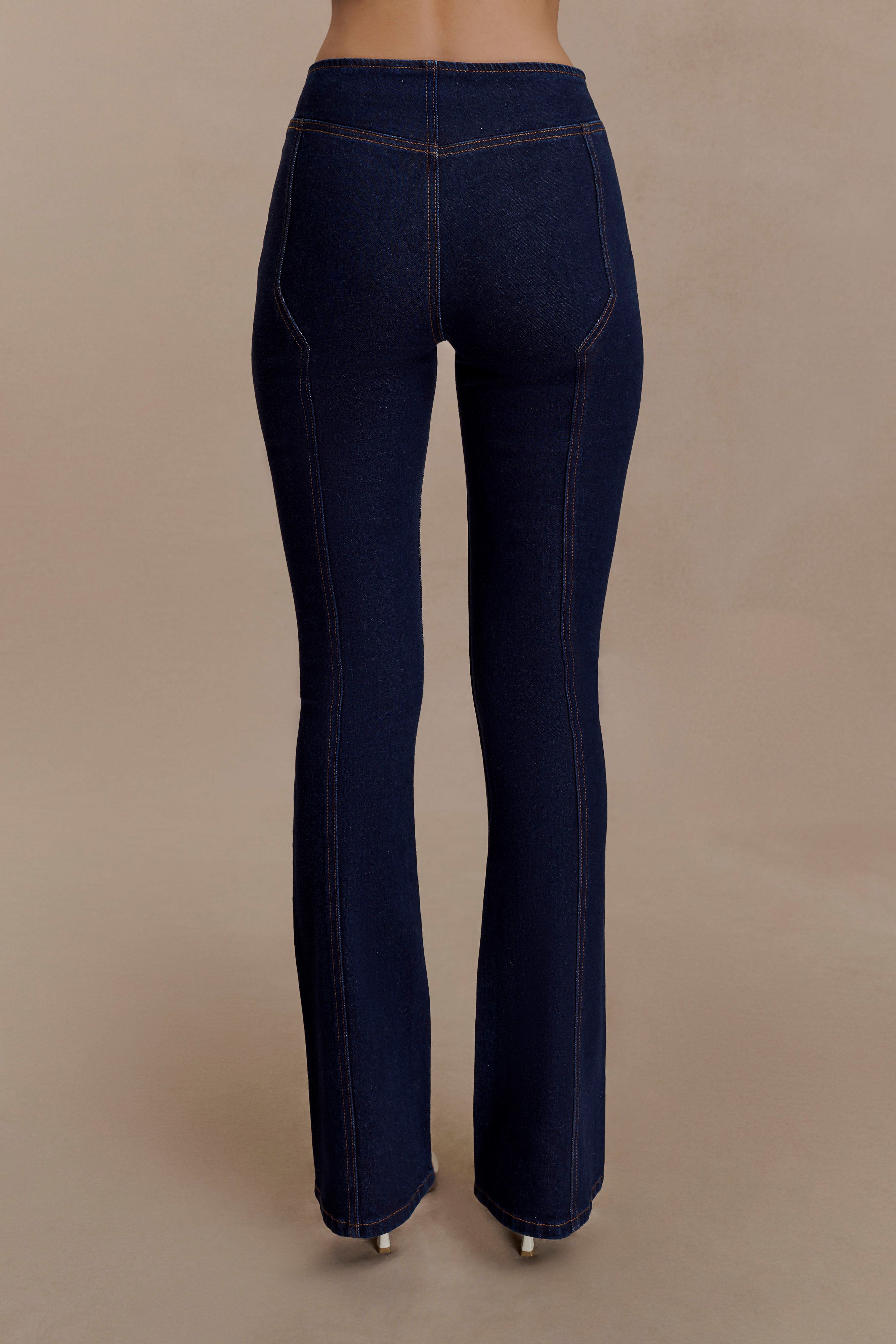 Clio Paneled Flare Jeans - Indigo Blue | MESHKI US