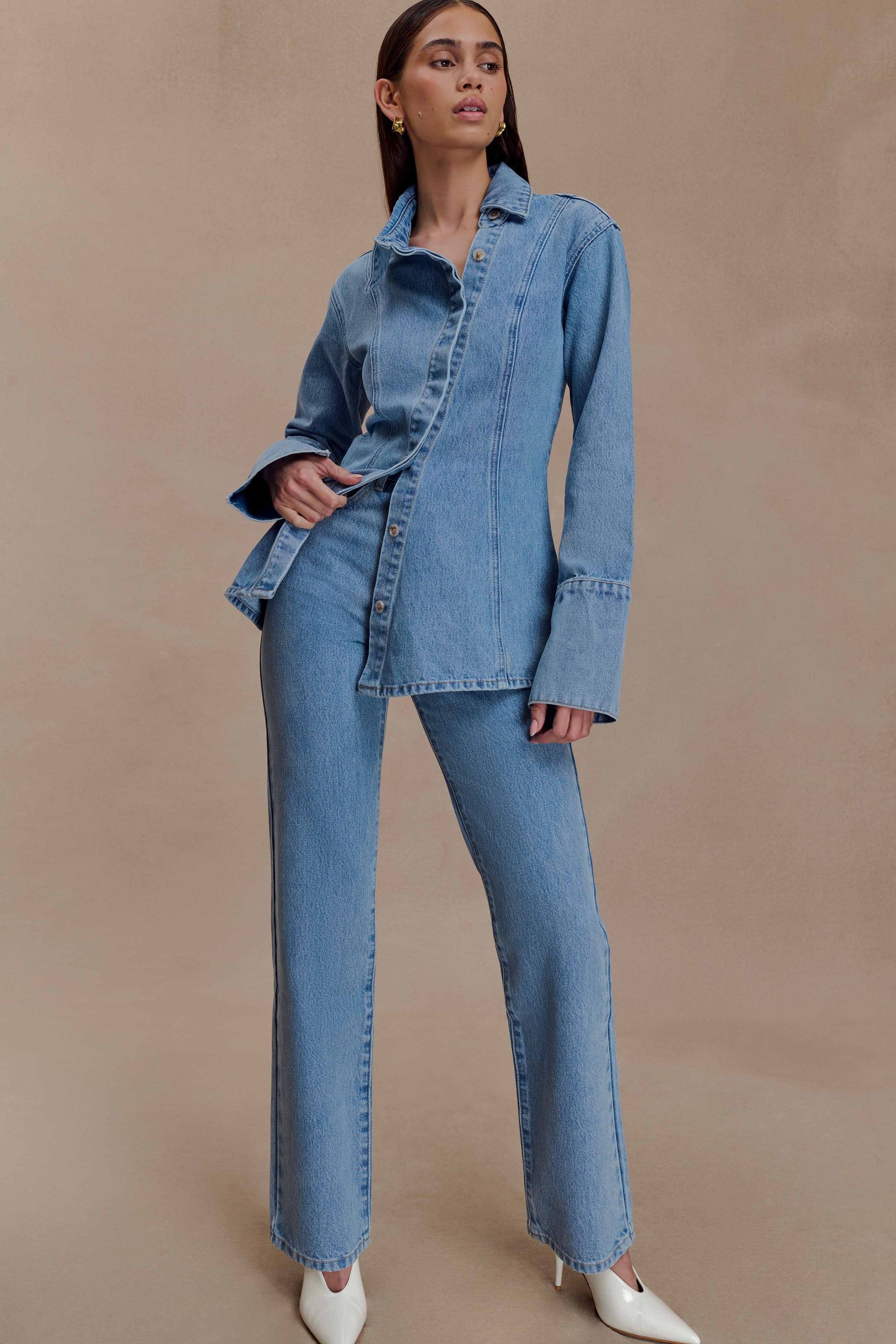 Janine High Waisted Straight Leg Jeans - Classic Blue #2