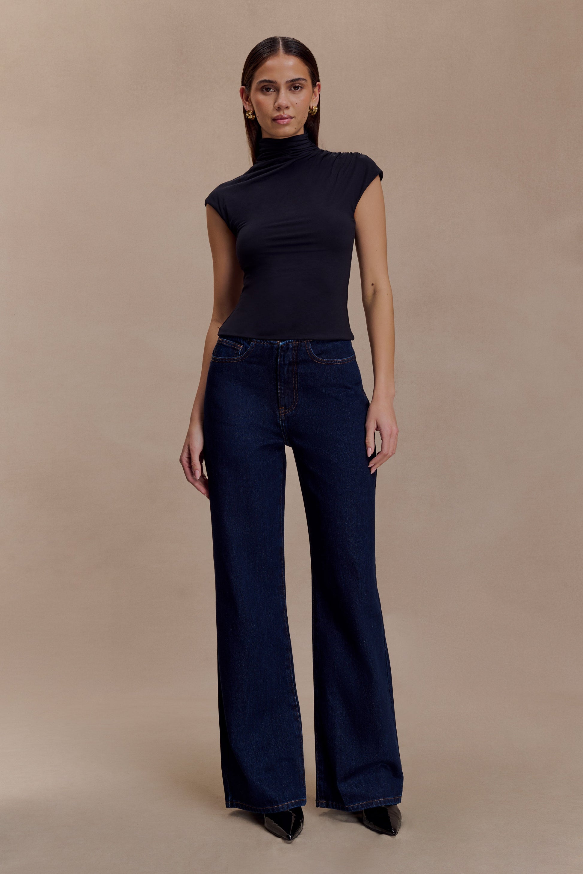 Freesia High Neck Sleeveless Top - Black #6