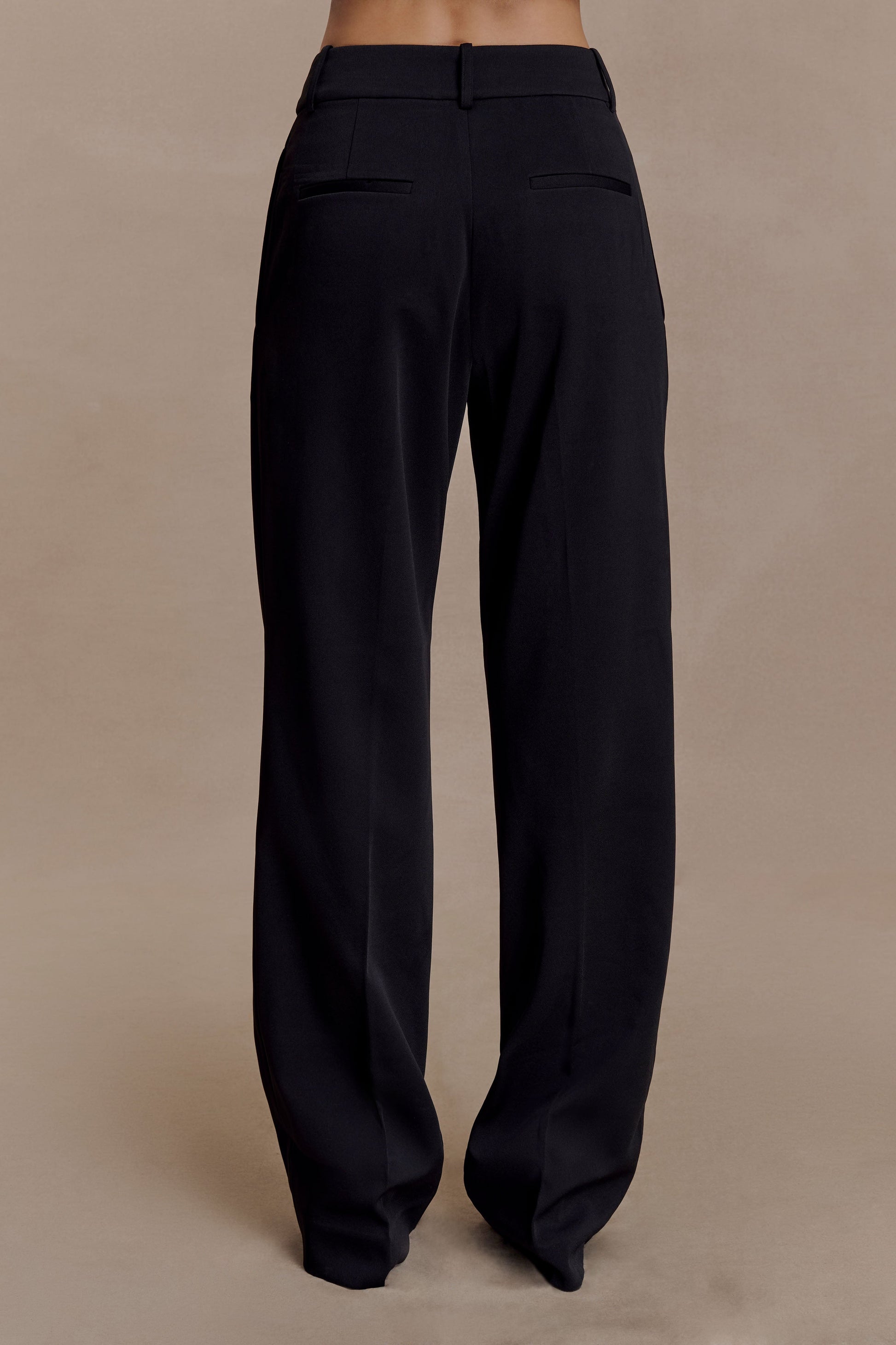 Fatima Satin Straight Leg Pant - Black #5