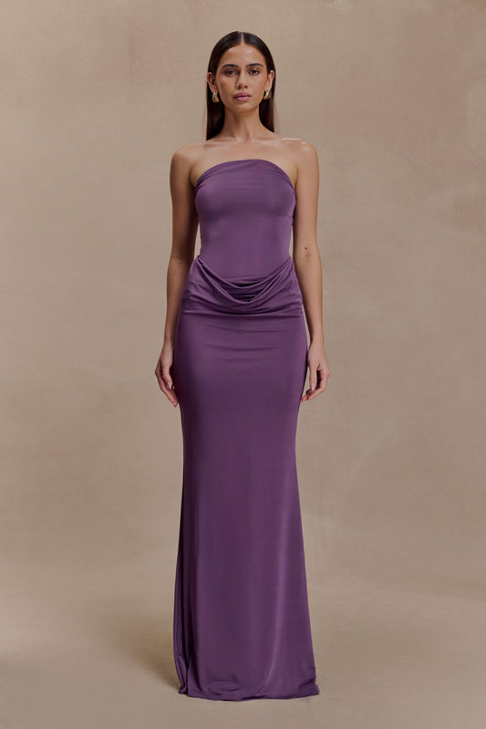 womens purple dress Get What You Want Satin Midi If youre going with flats or a shorter heel Purple Dresses - Shop Online
