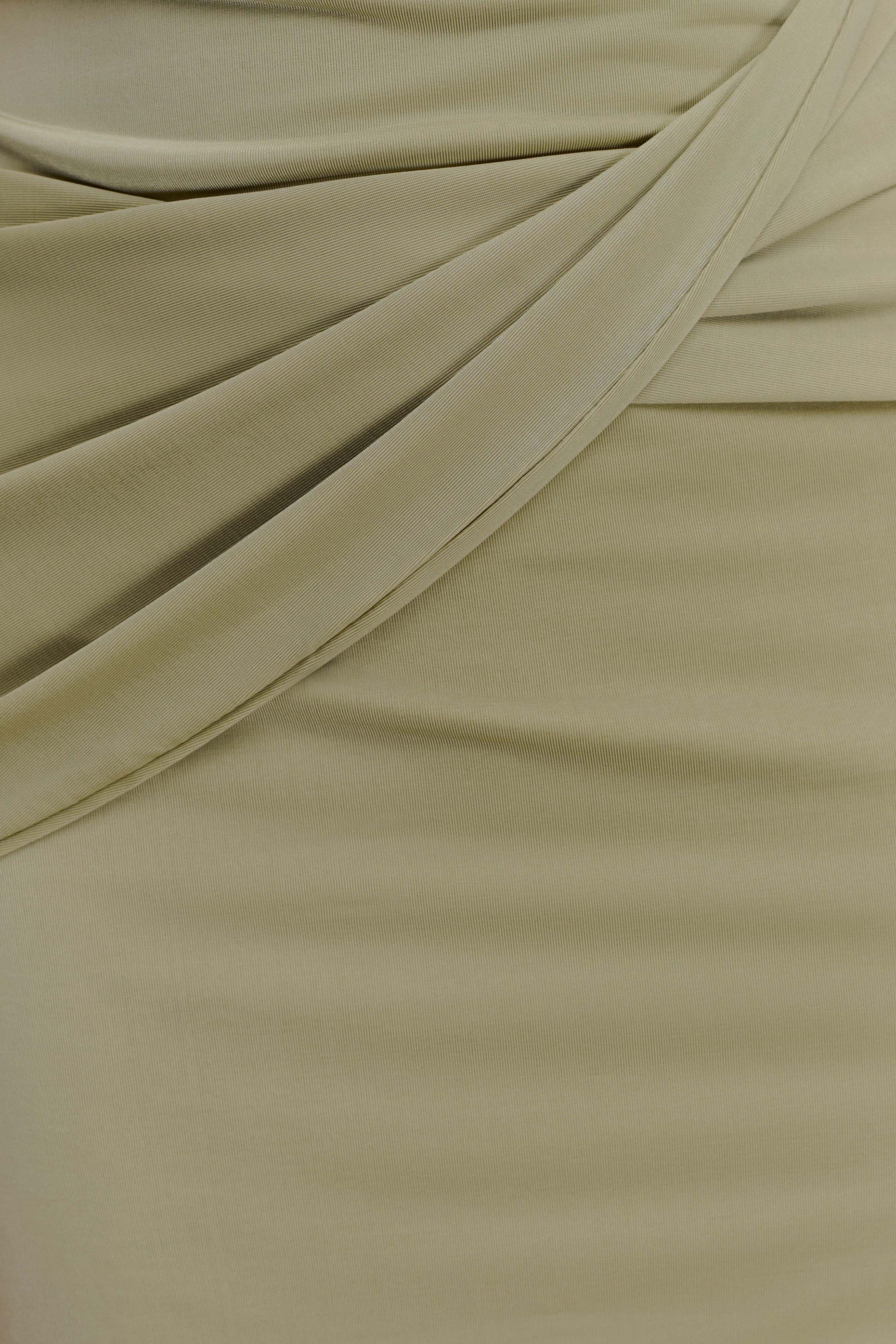 Henley Slinky Drape Mini Dress - Sage #6