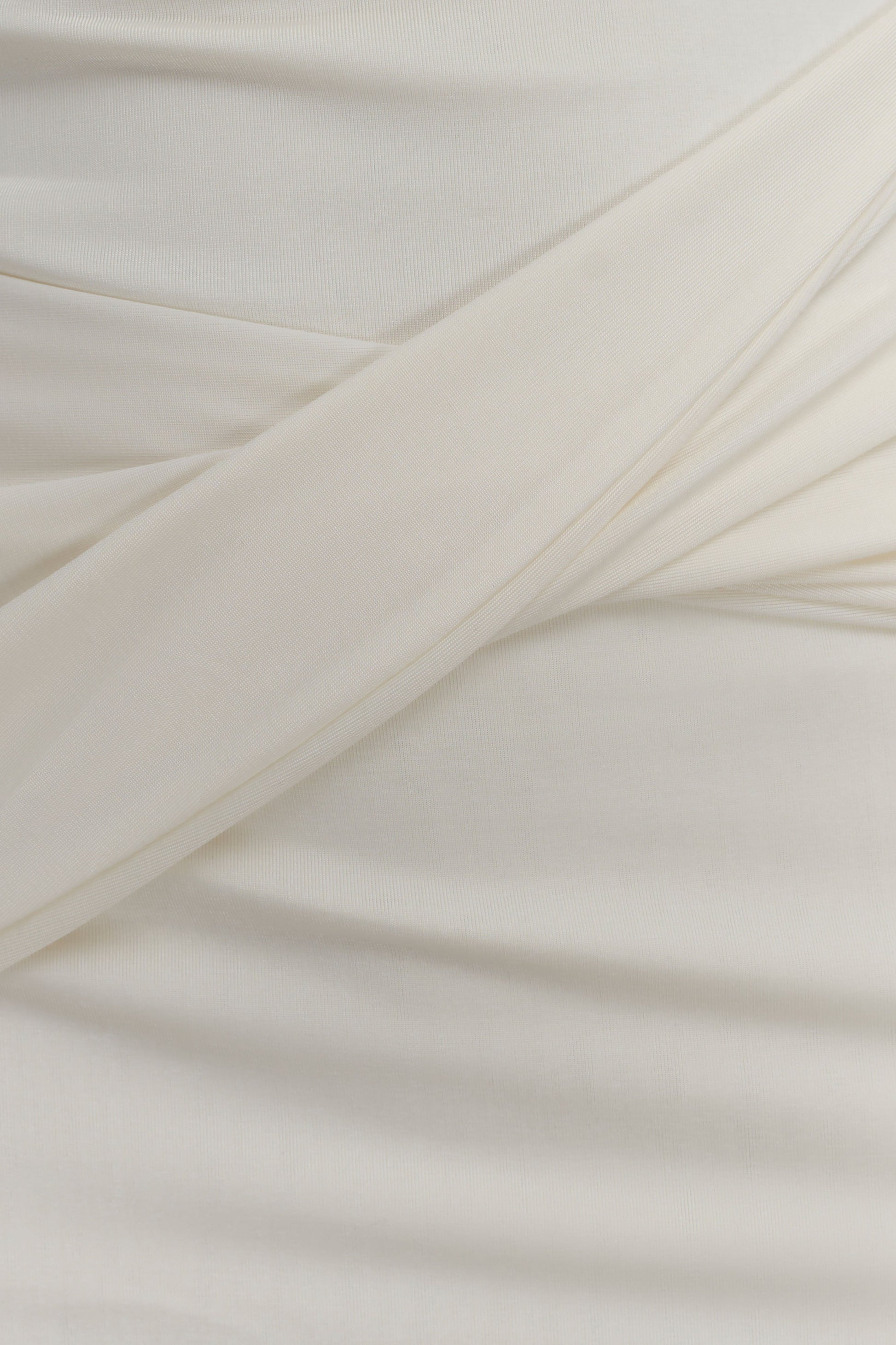 Henley Slinky Drape Mini Dress - Ivory #7